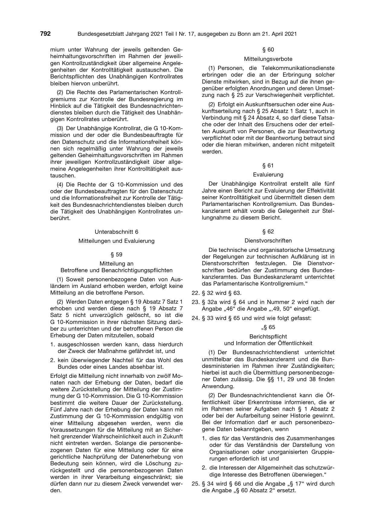 BGBl. 2021, Seite 792 — Originalseite als Abbildung