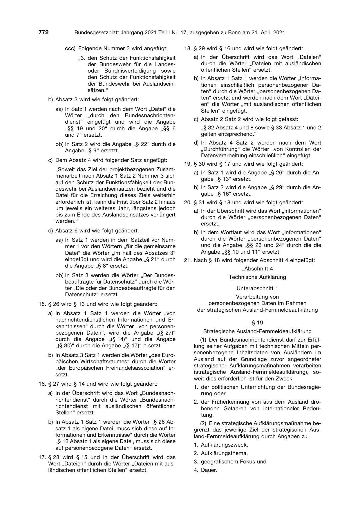 BGBl. 2021, Seite 772 — Originalseite als Abbildung