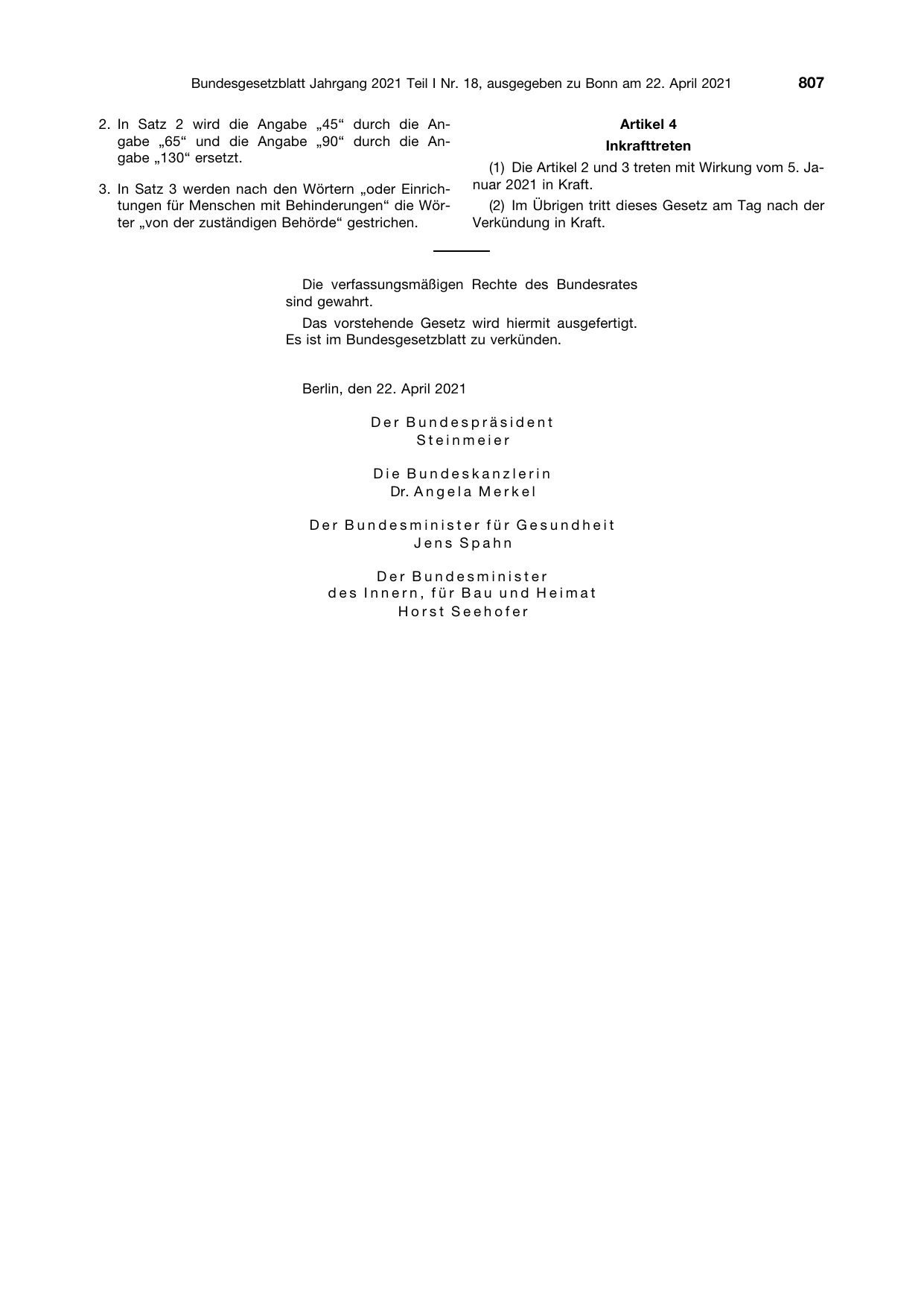 BGBl. 2021, Seite 807 — Originalseite als Abbildung