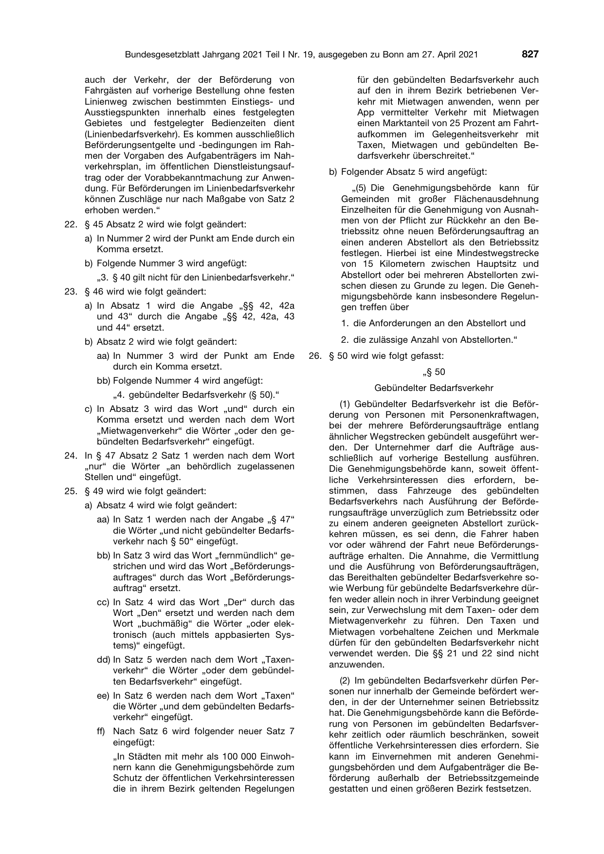 BGBl. 2021, Seite 827 — Originalseite als Abbildung