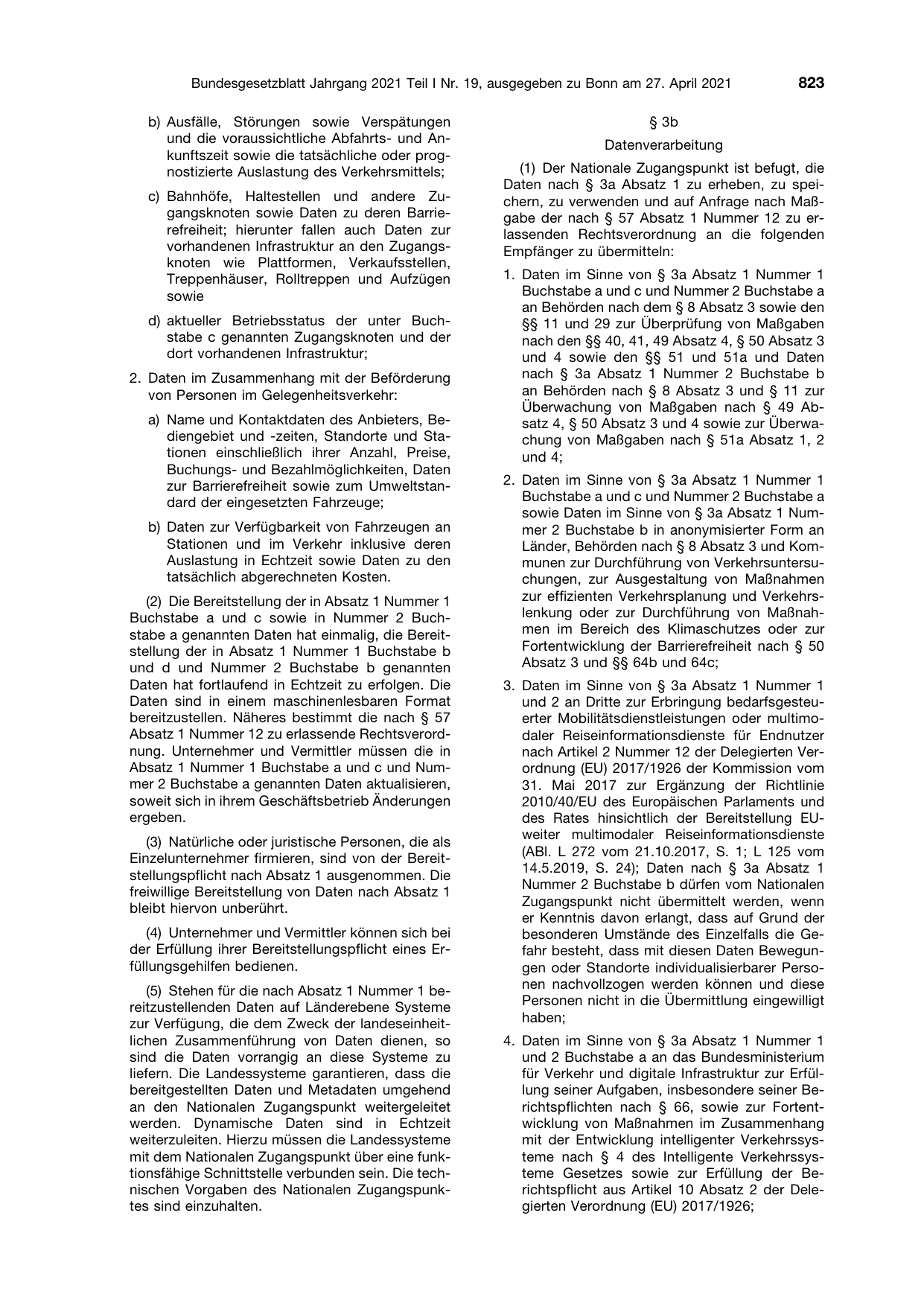 BGBl. 2021, Seite 823 — Originalseite als Abbildung