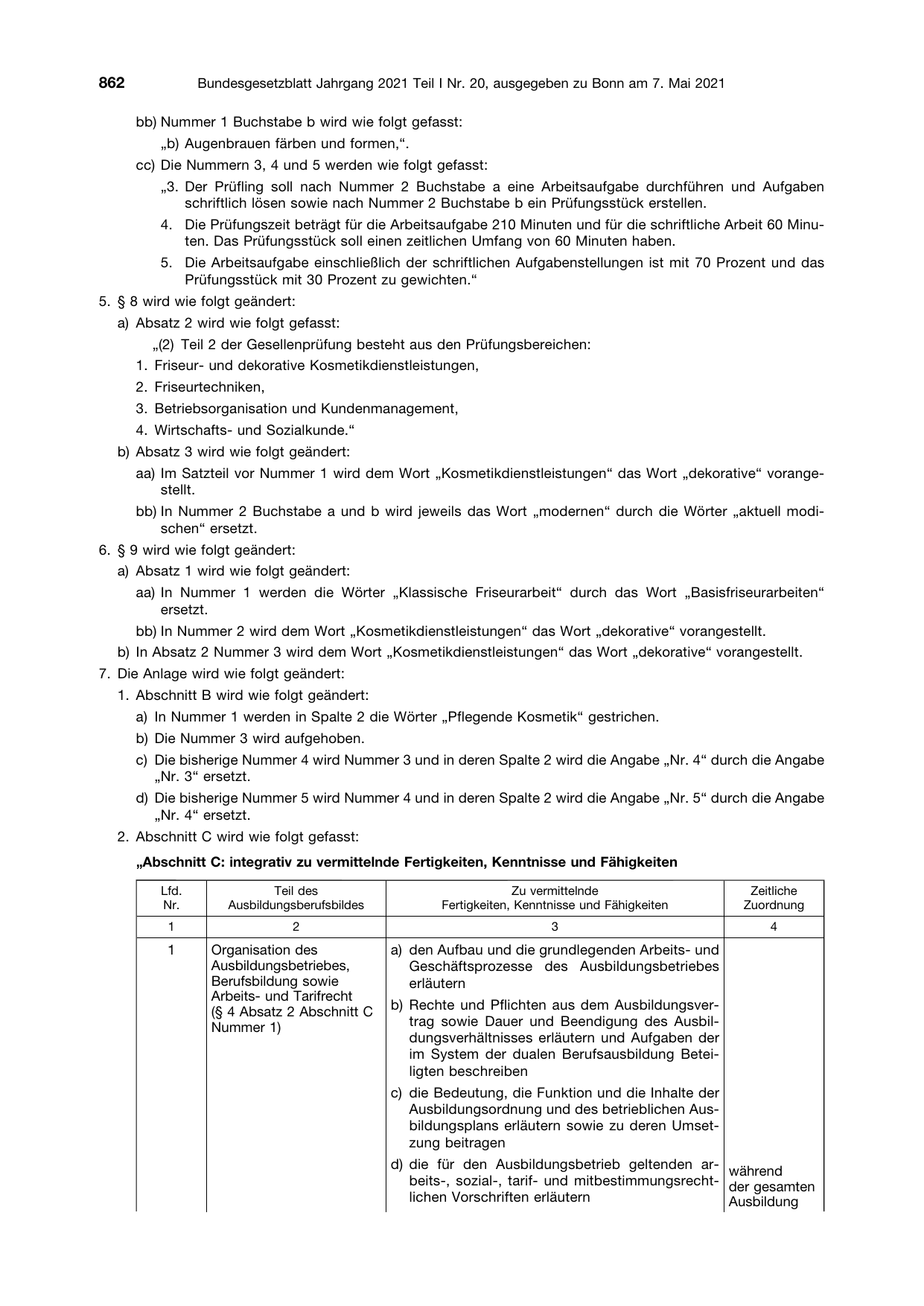 BGBl. 2021, Seite 862 — Originalseite als Abbildung
