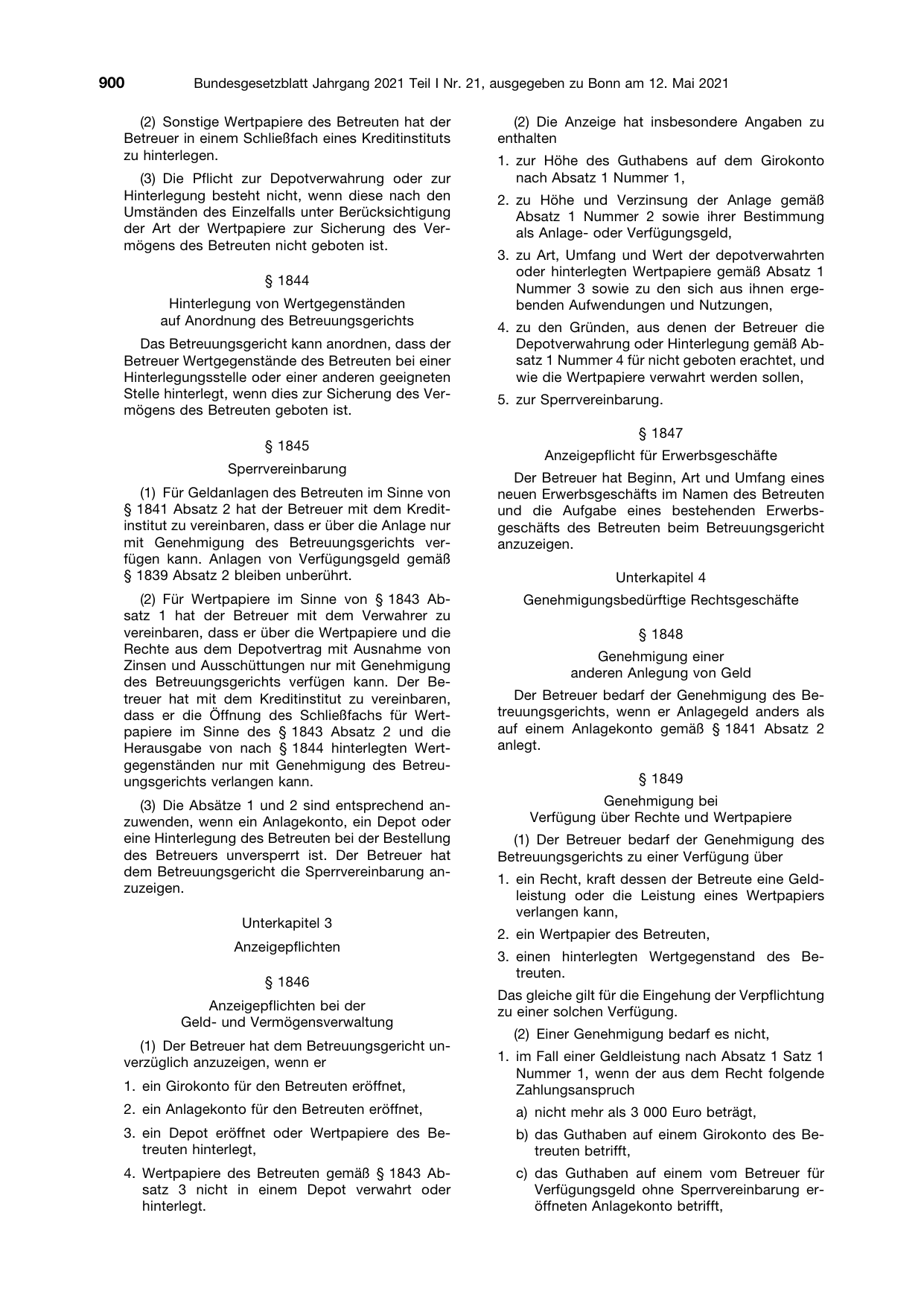 BGBl. 2021, Seite 900 — Originalseite als Abbildung