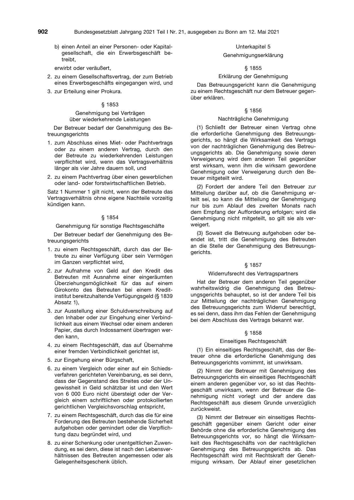 BGBl. 2021, Seite 902 — Originalseite als Abbildung