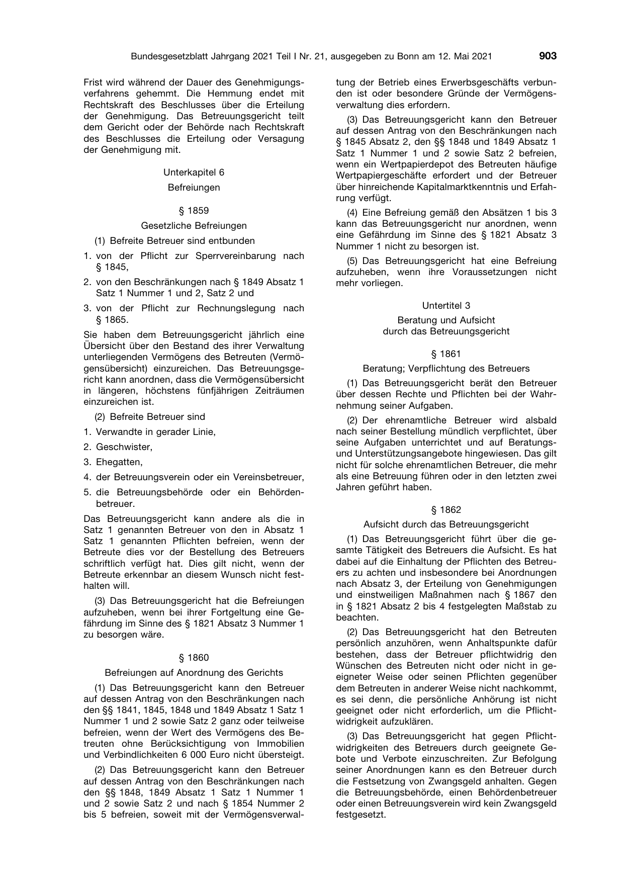 BGBl. 2021, Seite 903 — Originalseite als Abbildung