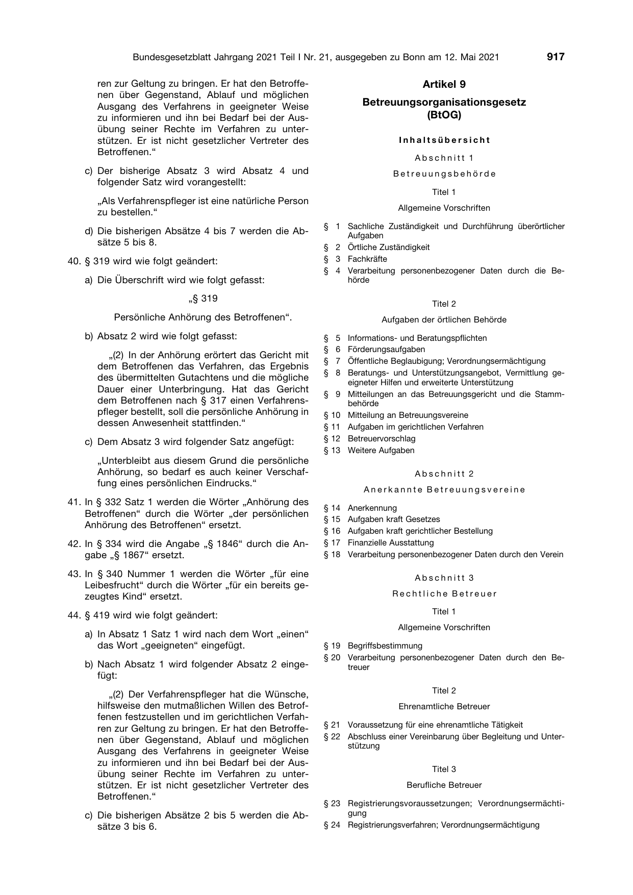 BGBl. 2021, Seite 917 — Originalseite als Abbildung