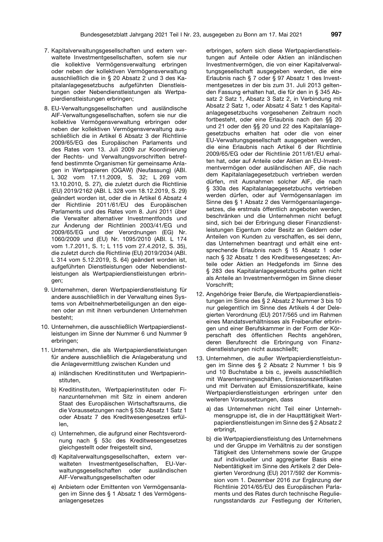 BGBl. 2021, Seite 997 — Originalseite als Abbildung
