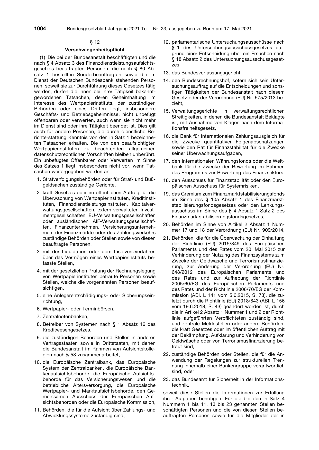 BGBl. 2021, Seite 1004 — Originalseite als Abbildung