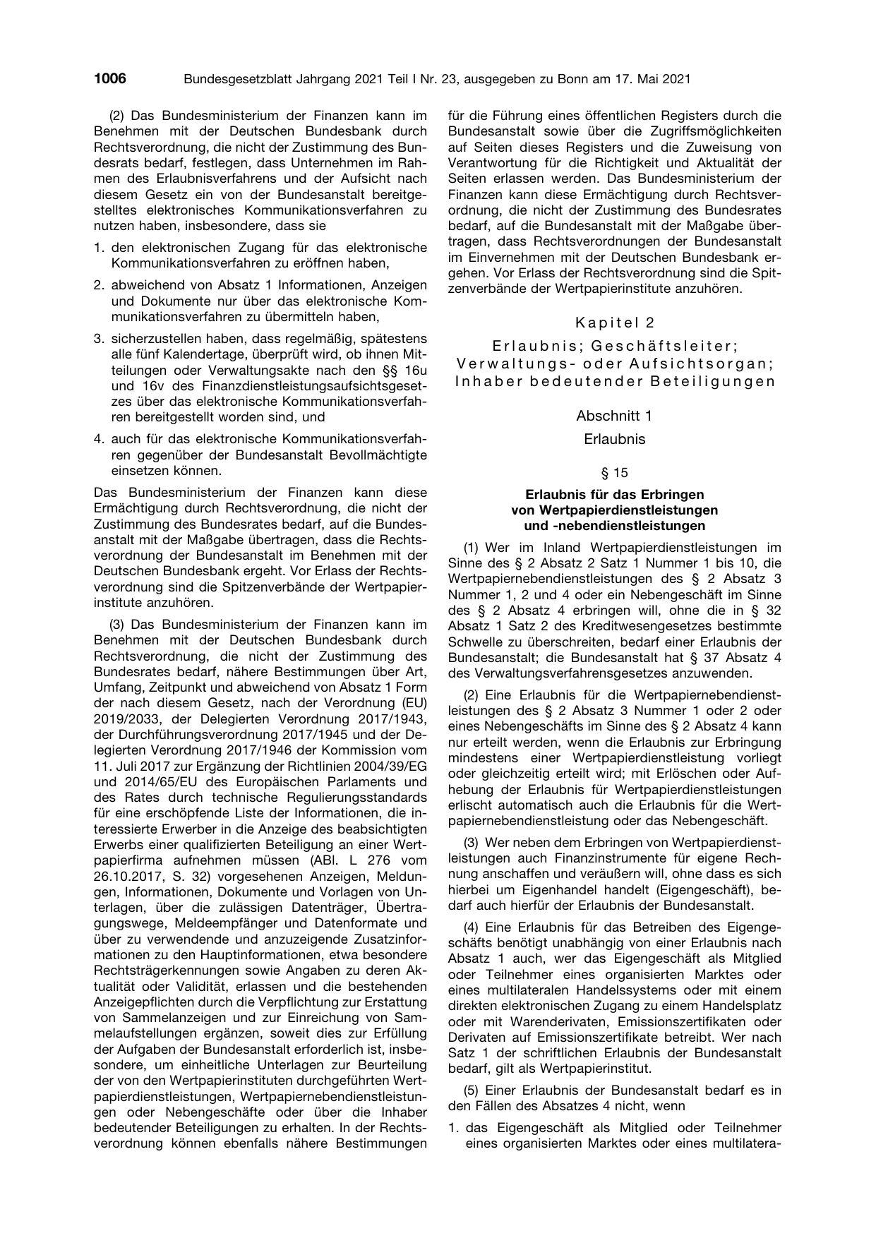 BGBl. 2021, Seite 1006 — Originalseite als Abbildung