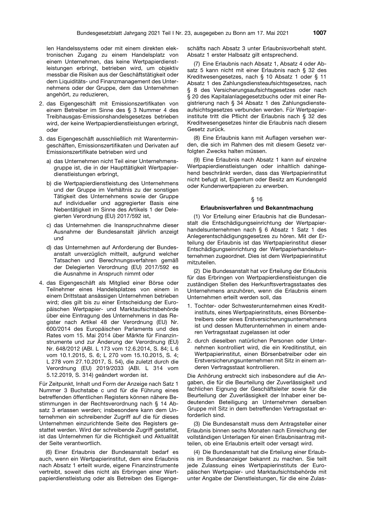 BGBl. 2021, Seite 1007 — Originalseite als Abbildung