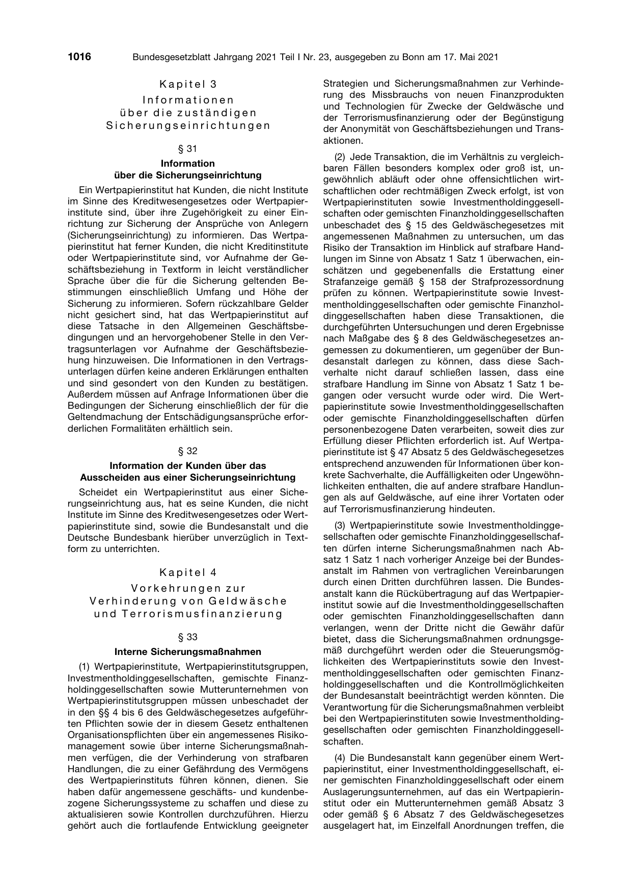 BGBl. 2021, Seite 1016 — Originalseite als Abbildung
