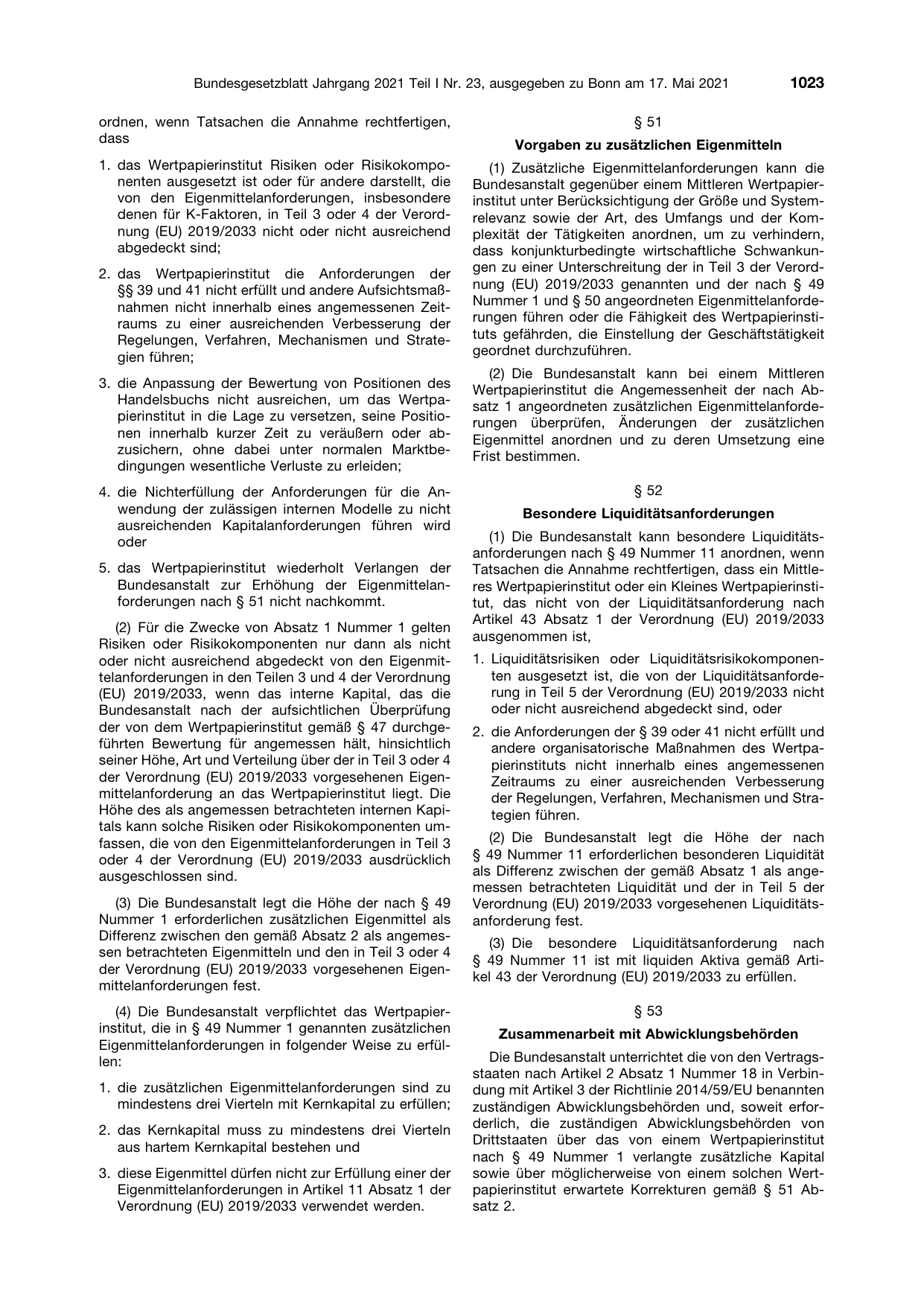 BGBl. 2021, Seite 1023 — Originalseite als Abbildung