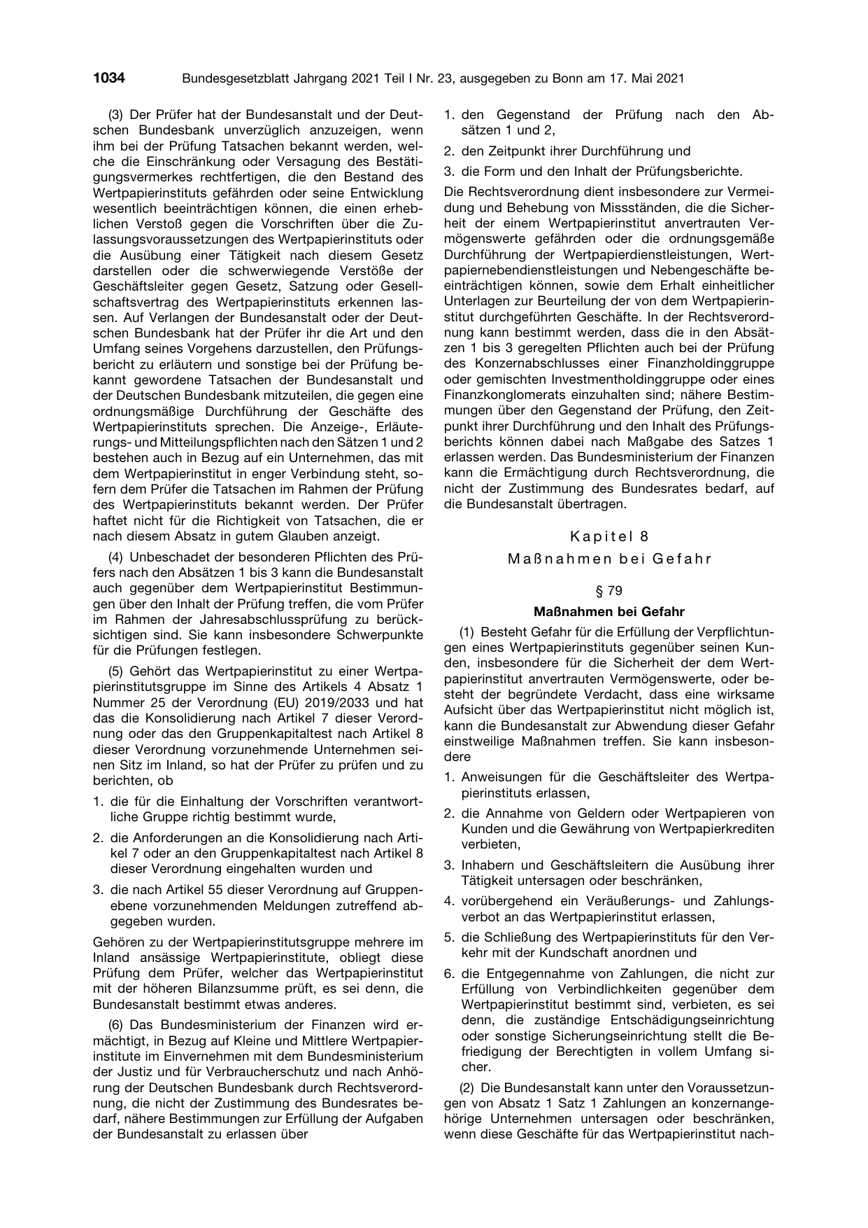 BGBl. 2021, Seite 1034 — Originalseite als Abbildung