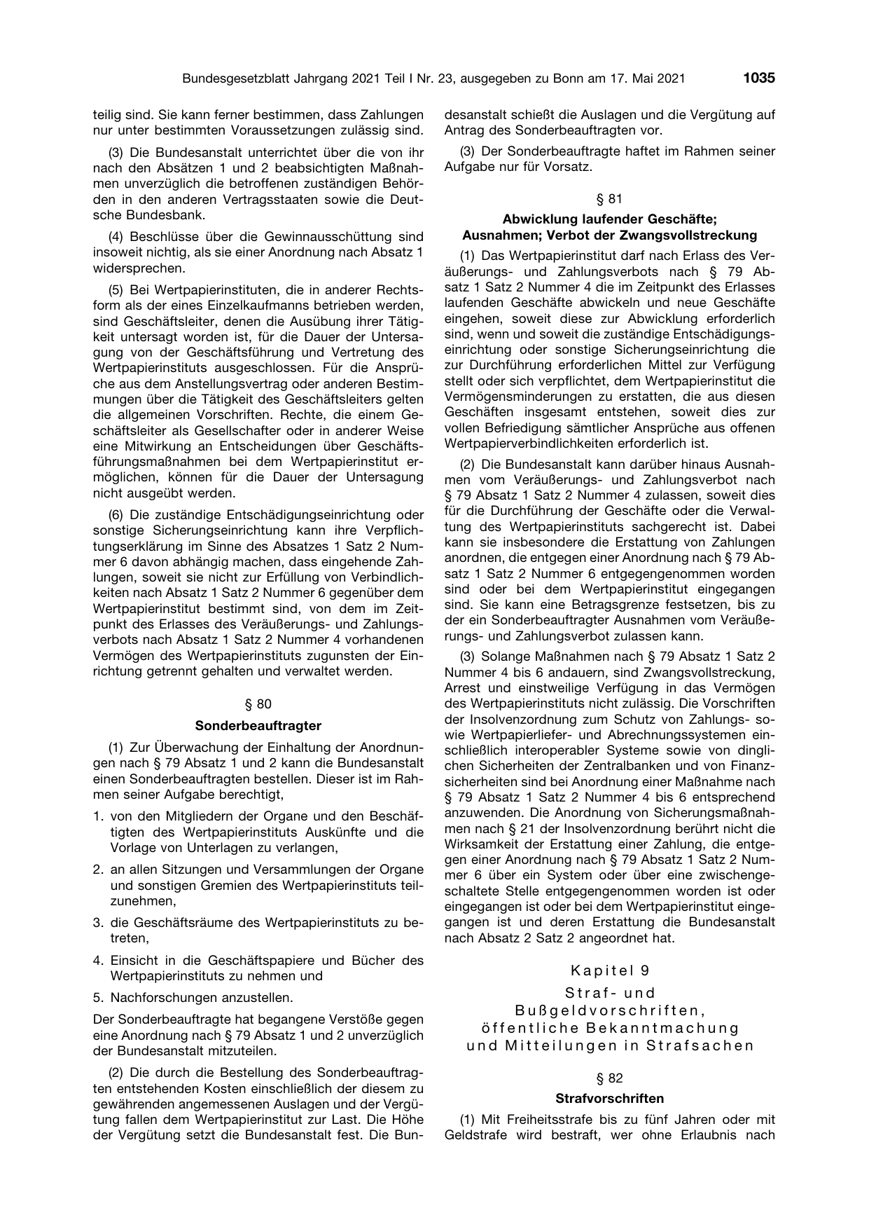 BGBl. 2021, Seite 1035 — Originalseite als Abbildung