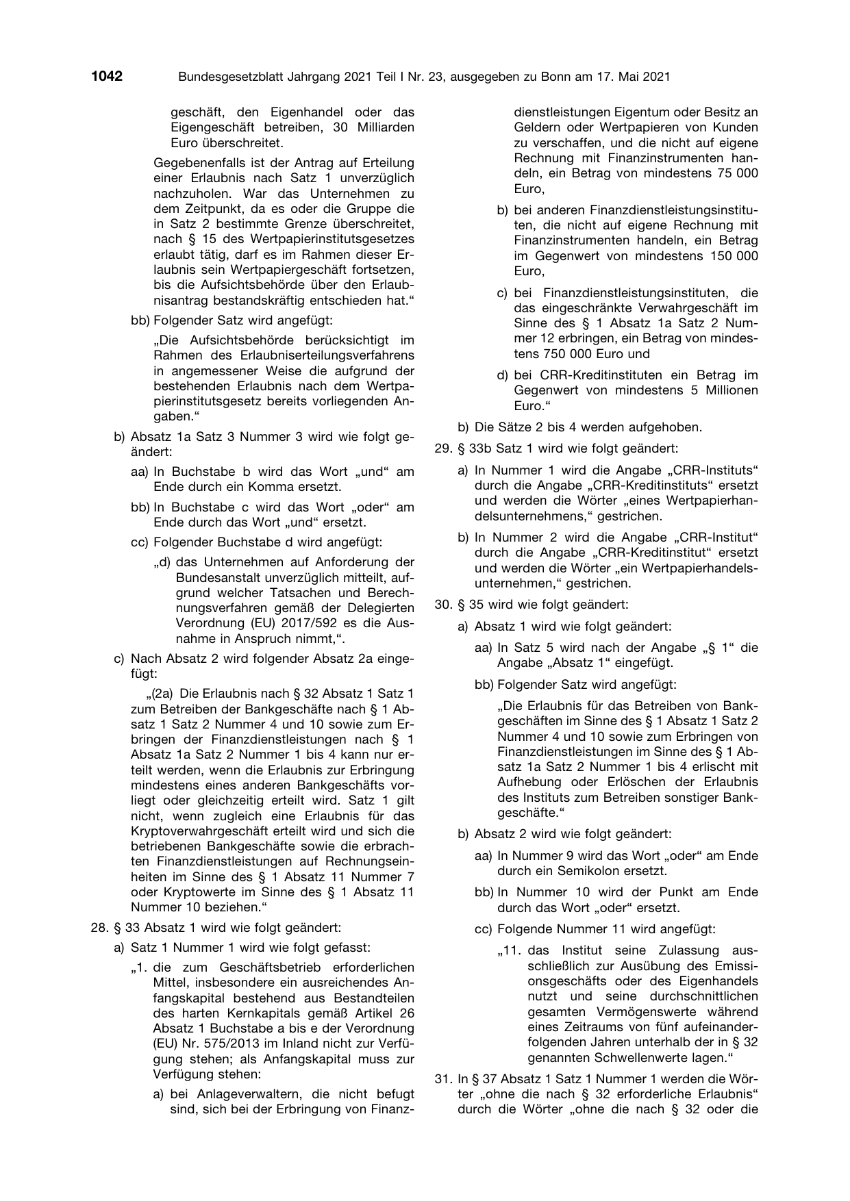 BGBl. 2021, Seite 1042 — Originalseite als Abbildung