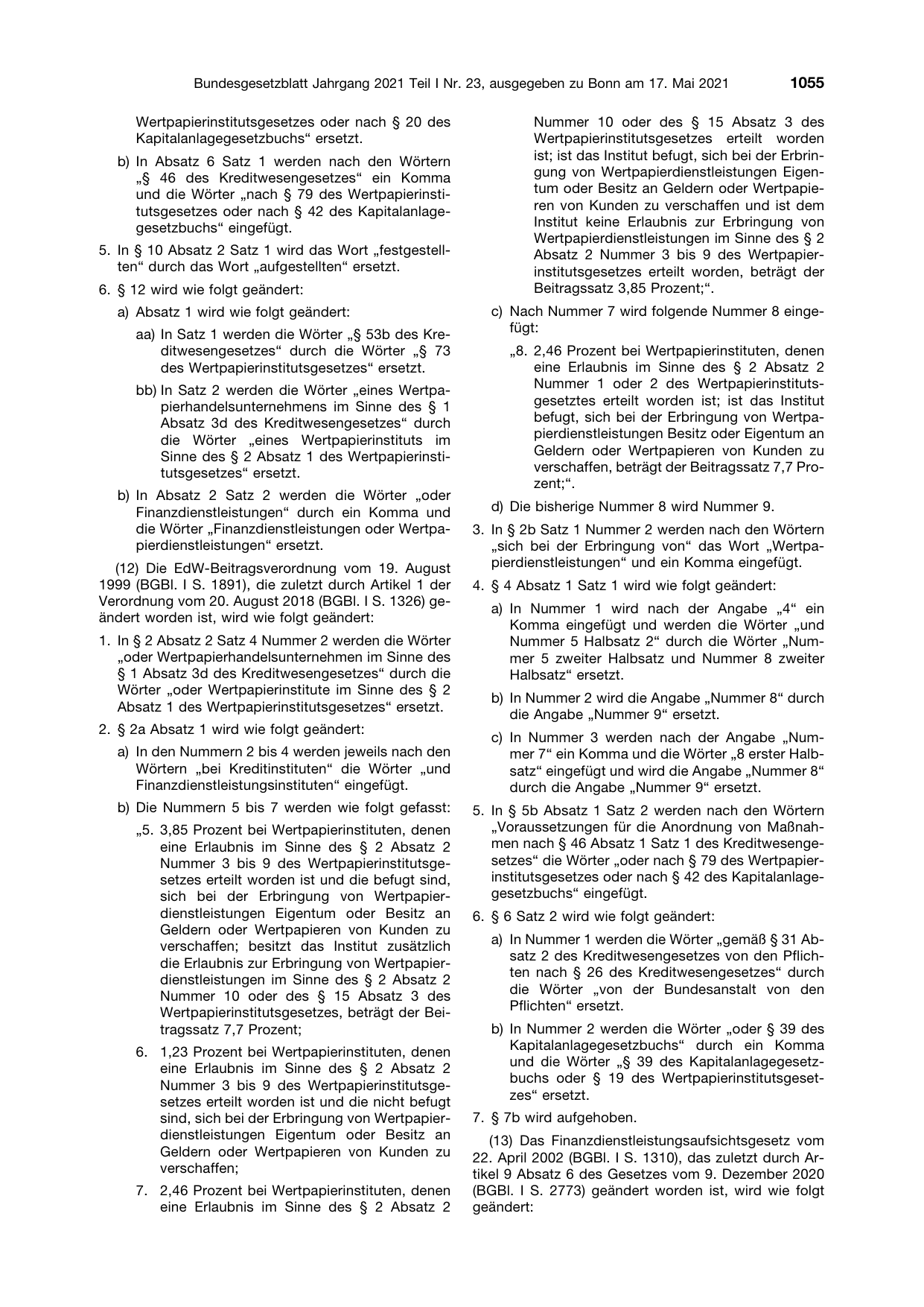 BGBl. 2021, Seite 1055 — Originalseite als Abbildung