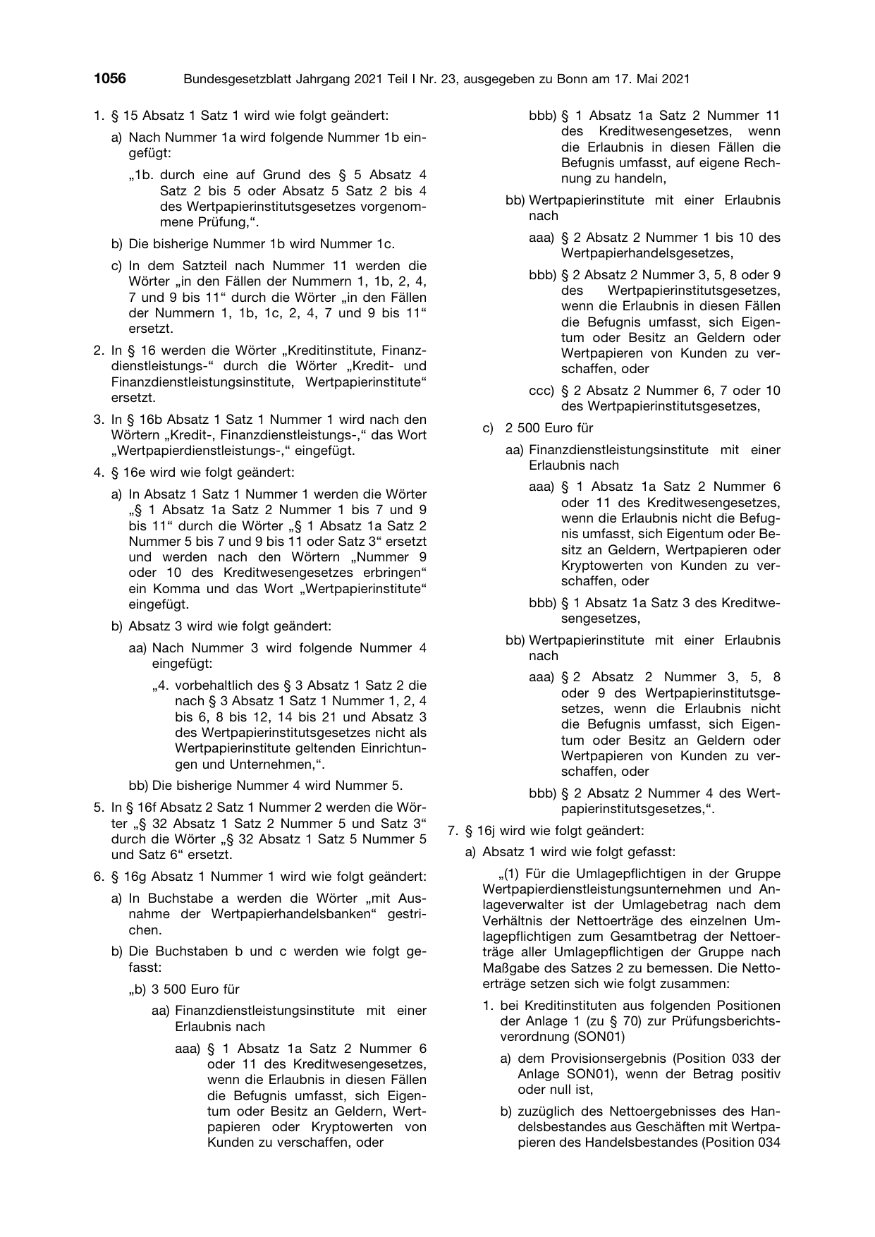 BGBl. 2021, Seite 1056 — Originalseite als Abbildung