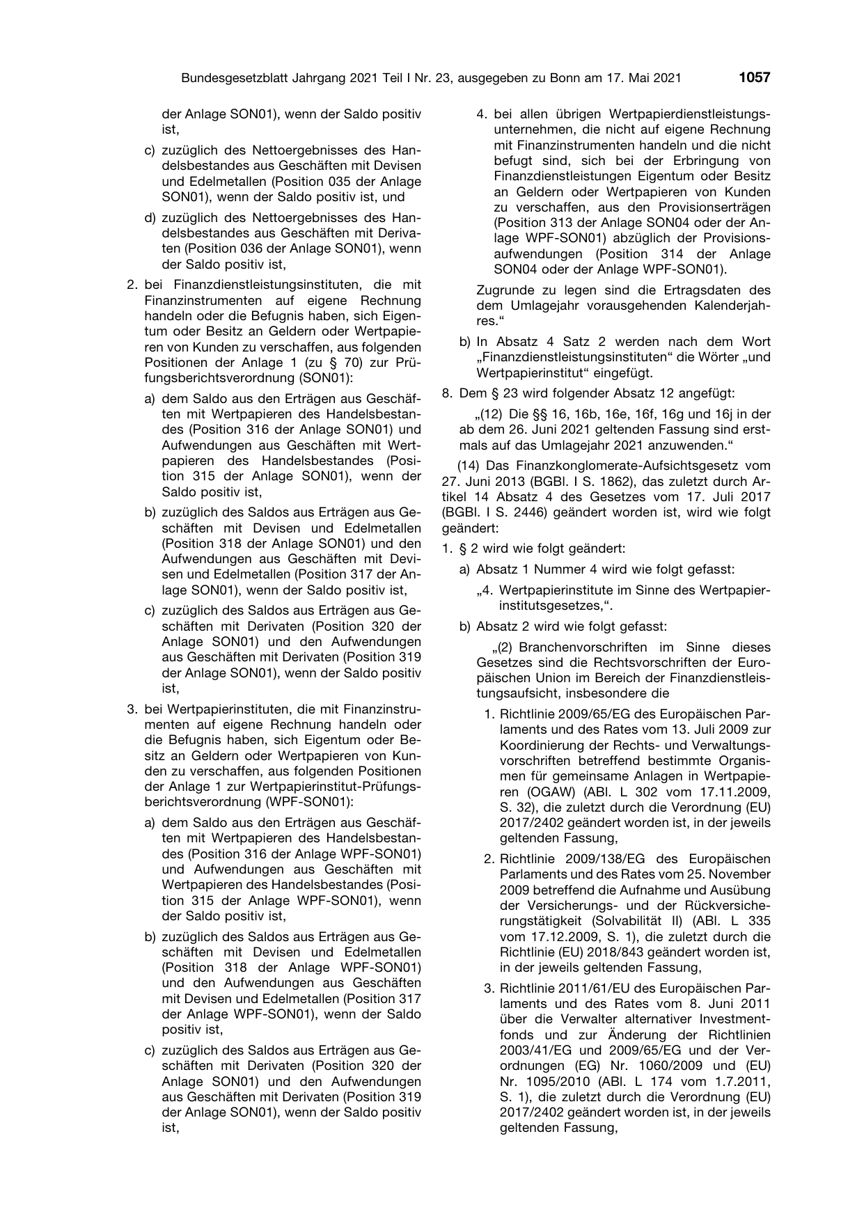 BGBl. 2021, Seite 1057 — Originalseite als Abbildung