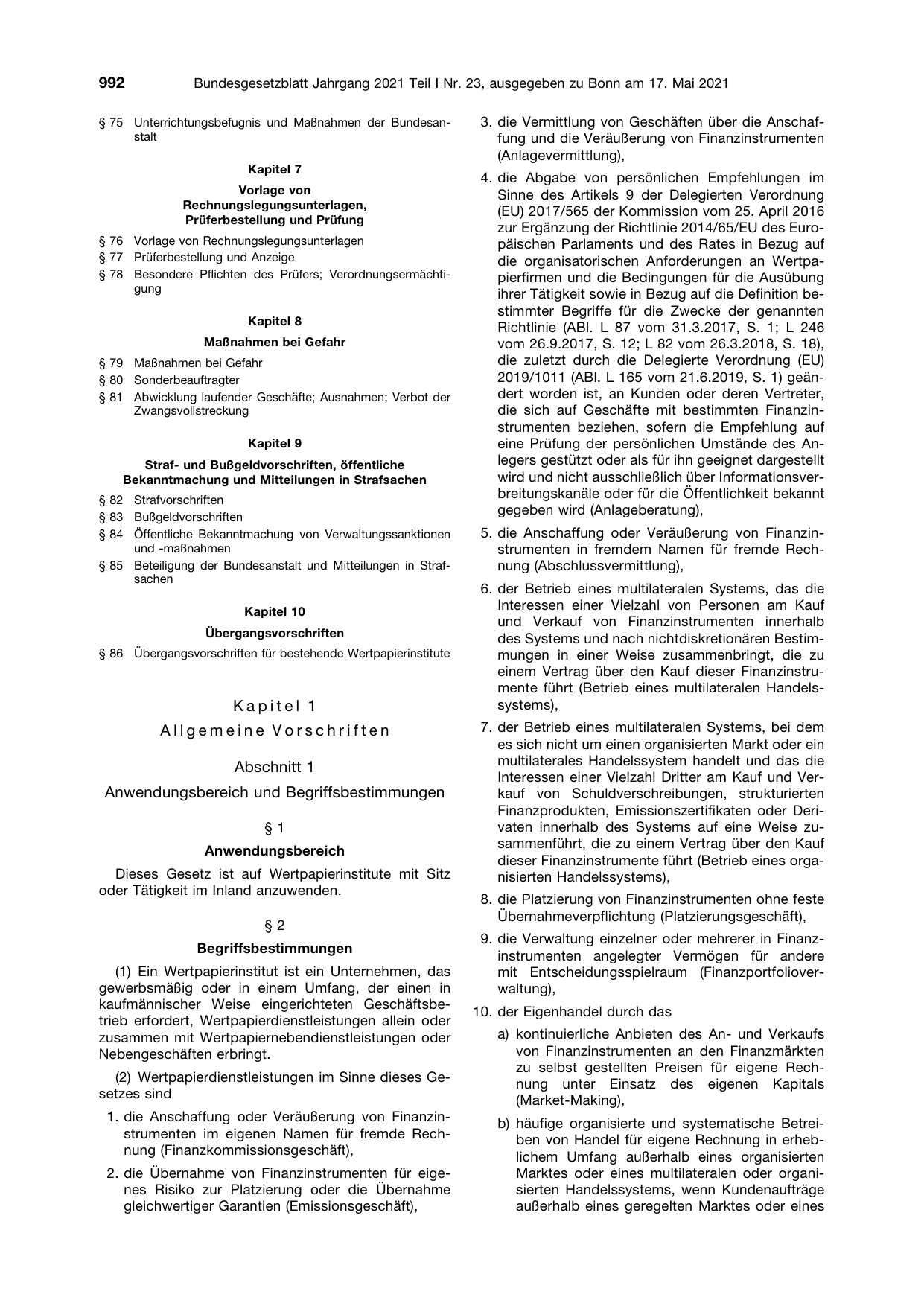 BGBl. 2021, Seite 992 — Originalseite als Abbildung