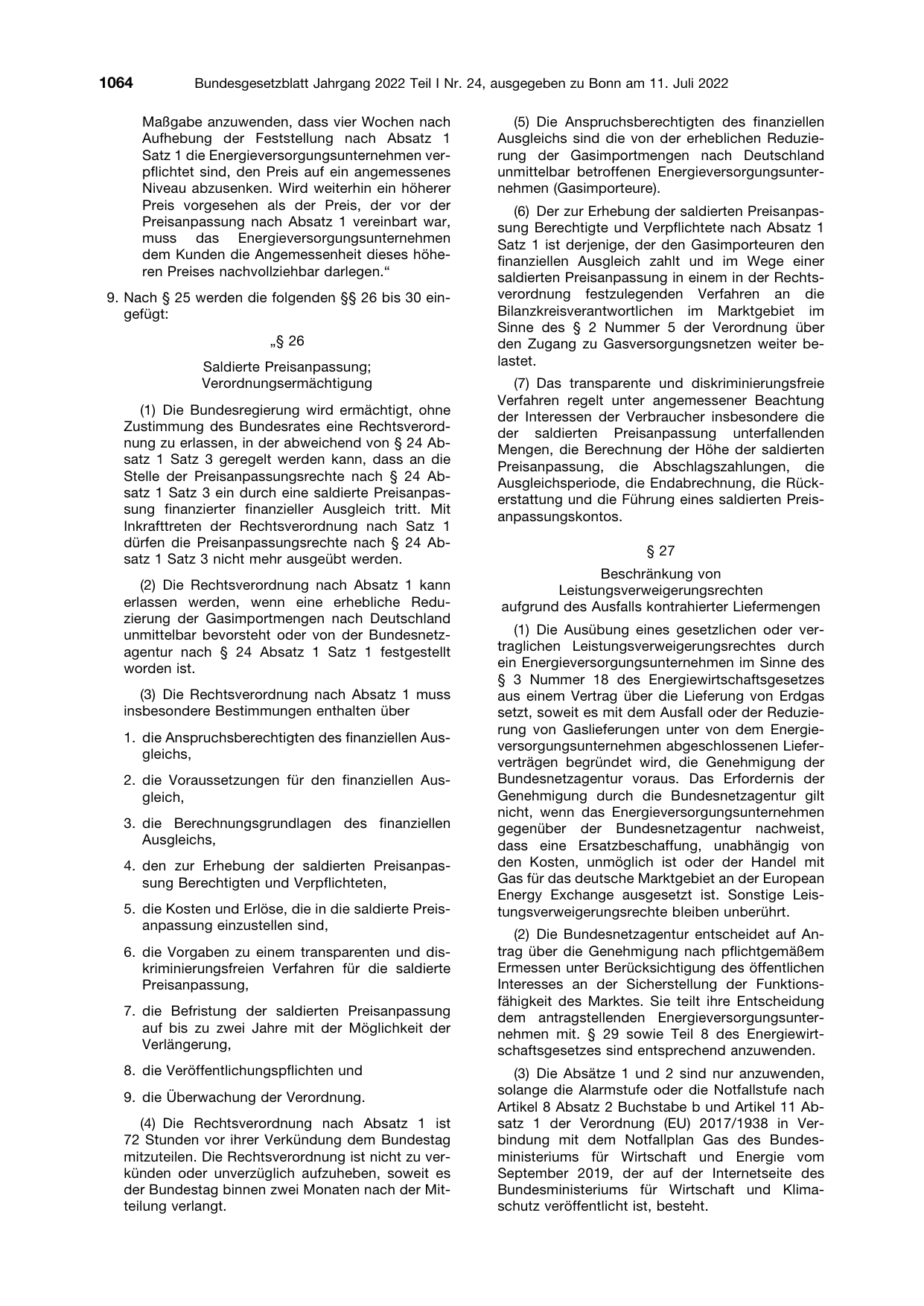 BGBl. 2022, Seite 1064 — Originalseite als Abbildung