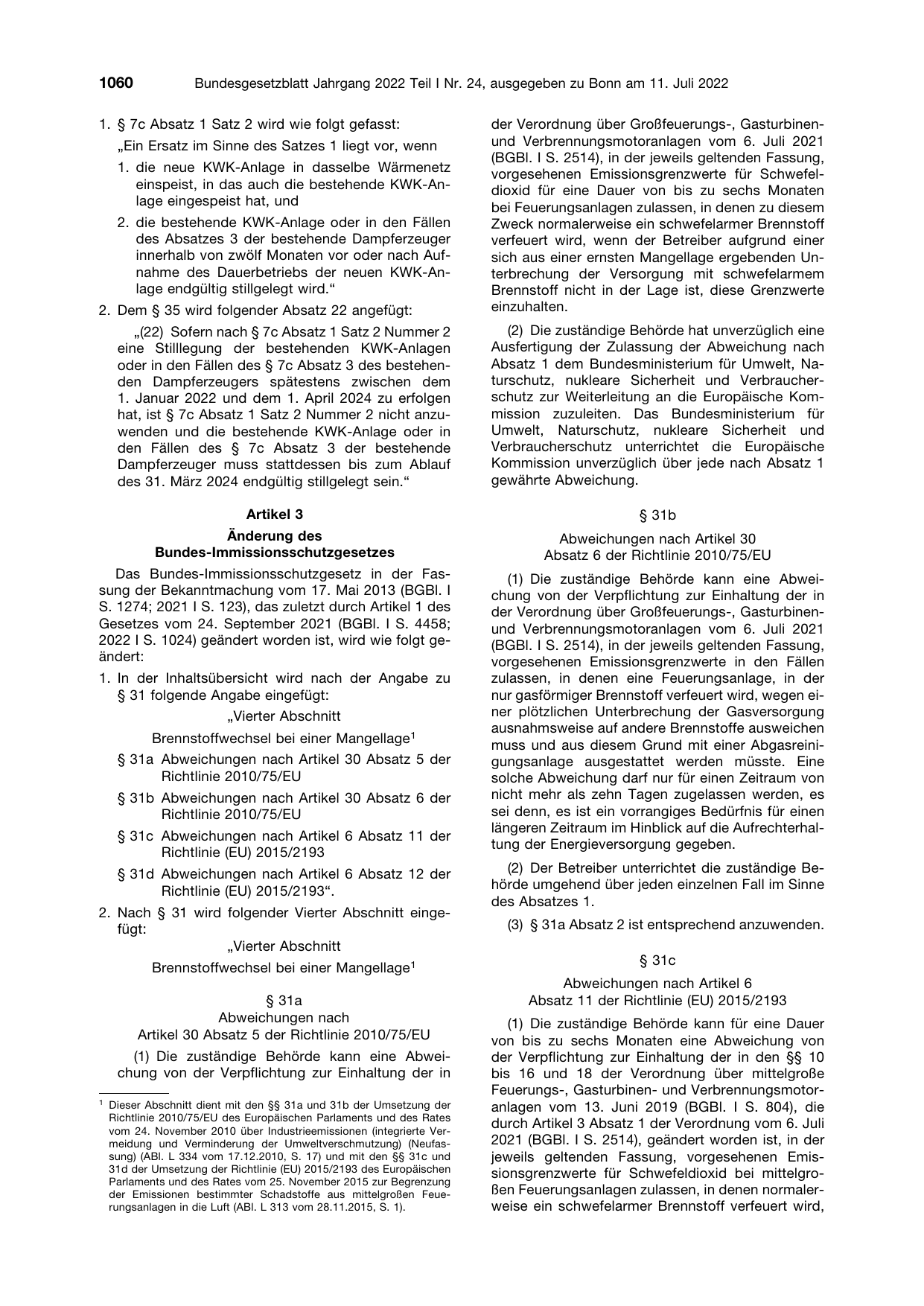 BGBl. 2022, Seite 1060 — Originalseite als Abbildung