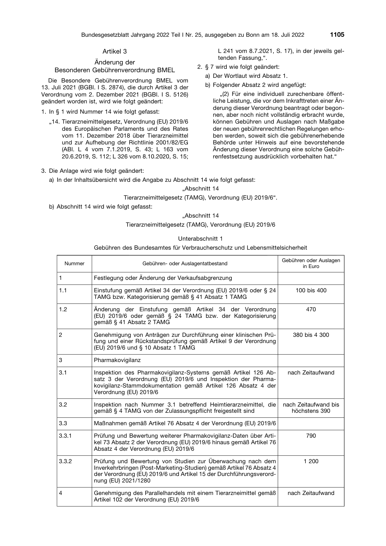 BGBl. 2022, Seite 1105 — Originalseite als Abbildung