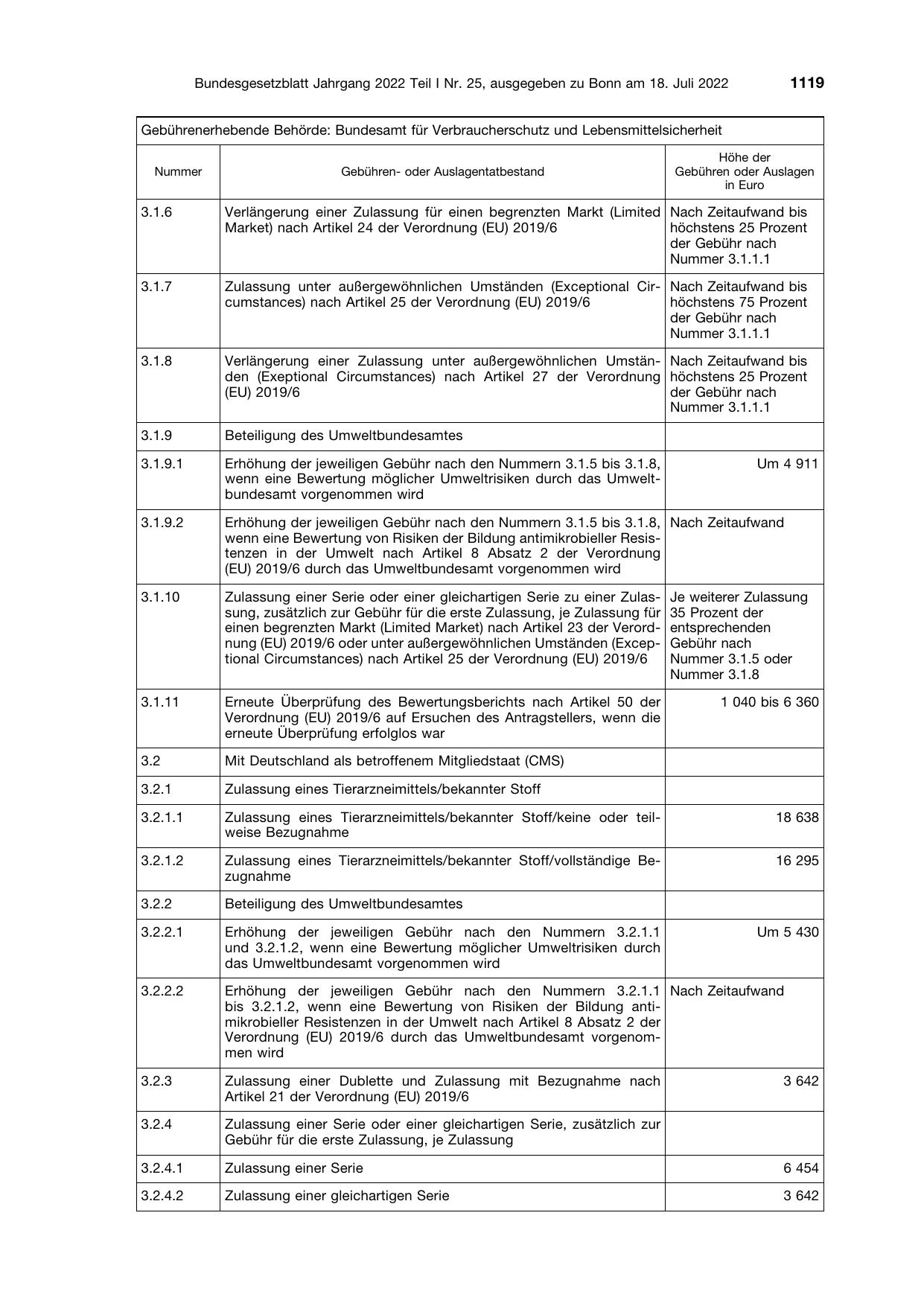BGBl. 2022, Seite 1119 — Originalseite als Abbildung