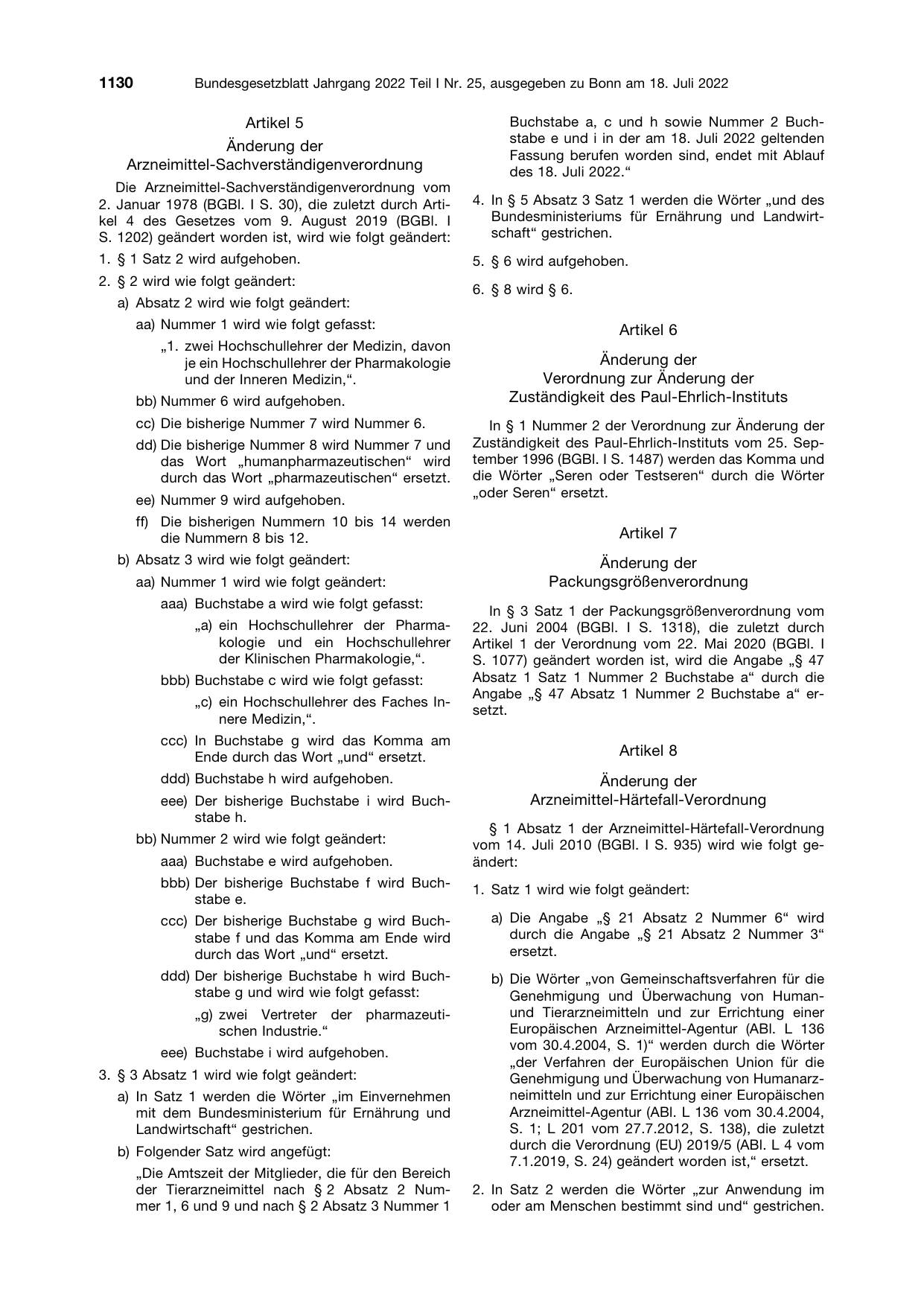 BGBl. 2022, Seite 1130 — Originalseite als Abbildung