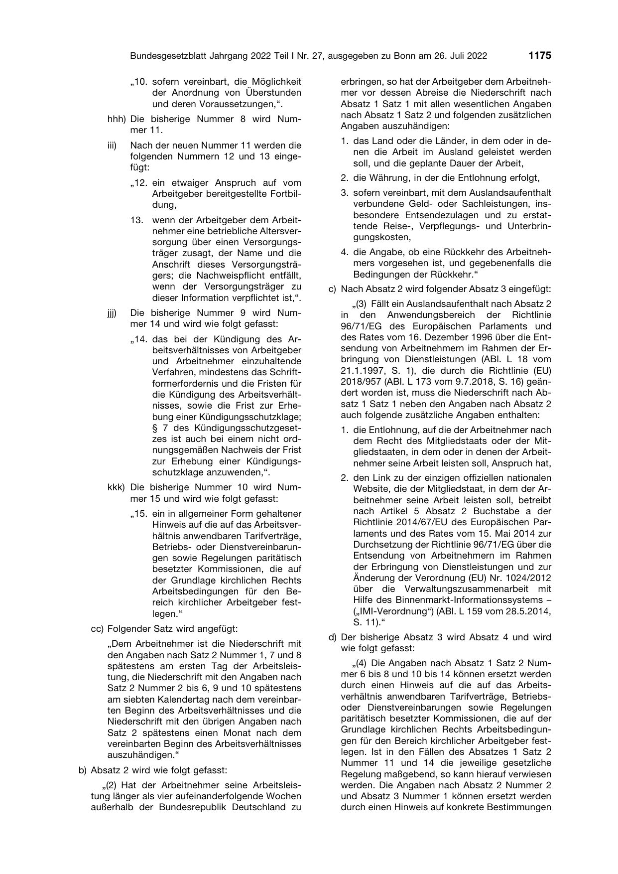 BGBl. 2022, Seite 1175 — Originalseite als Abbildung