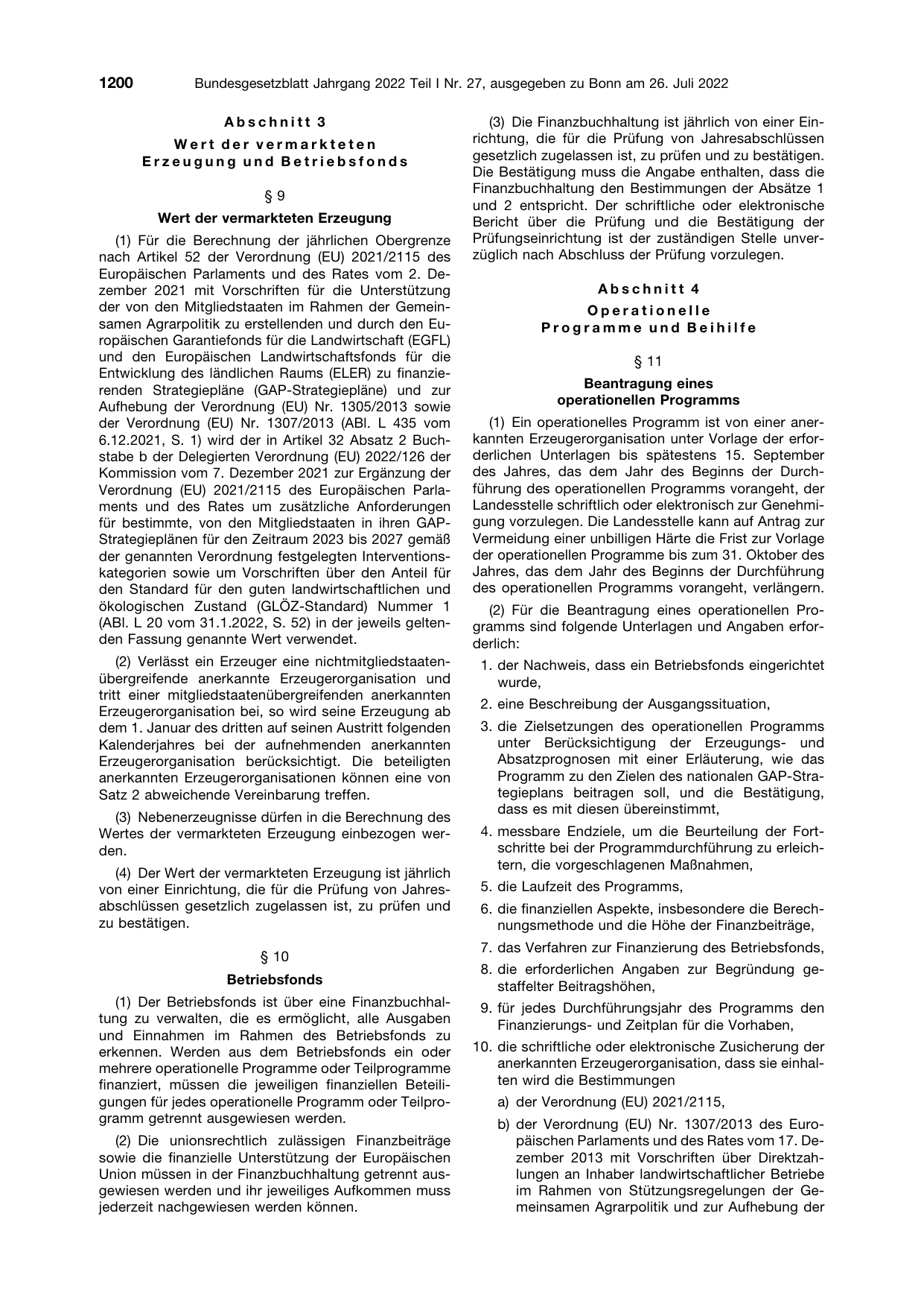 BGBl. 2022, Seite 1200 — Originalseite als Abbildung