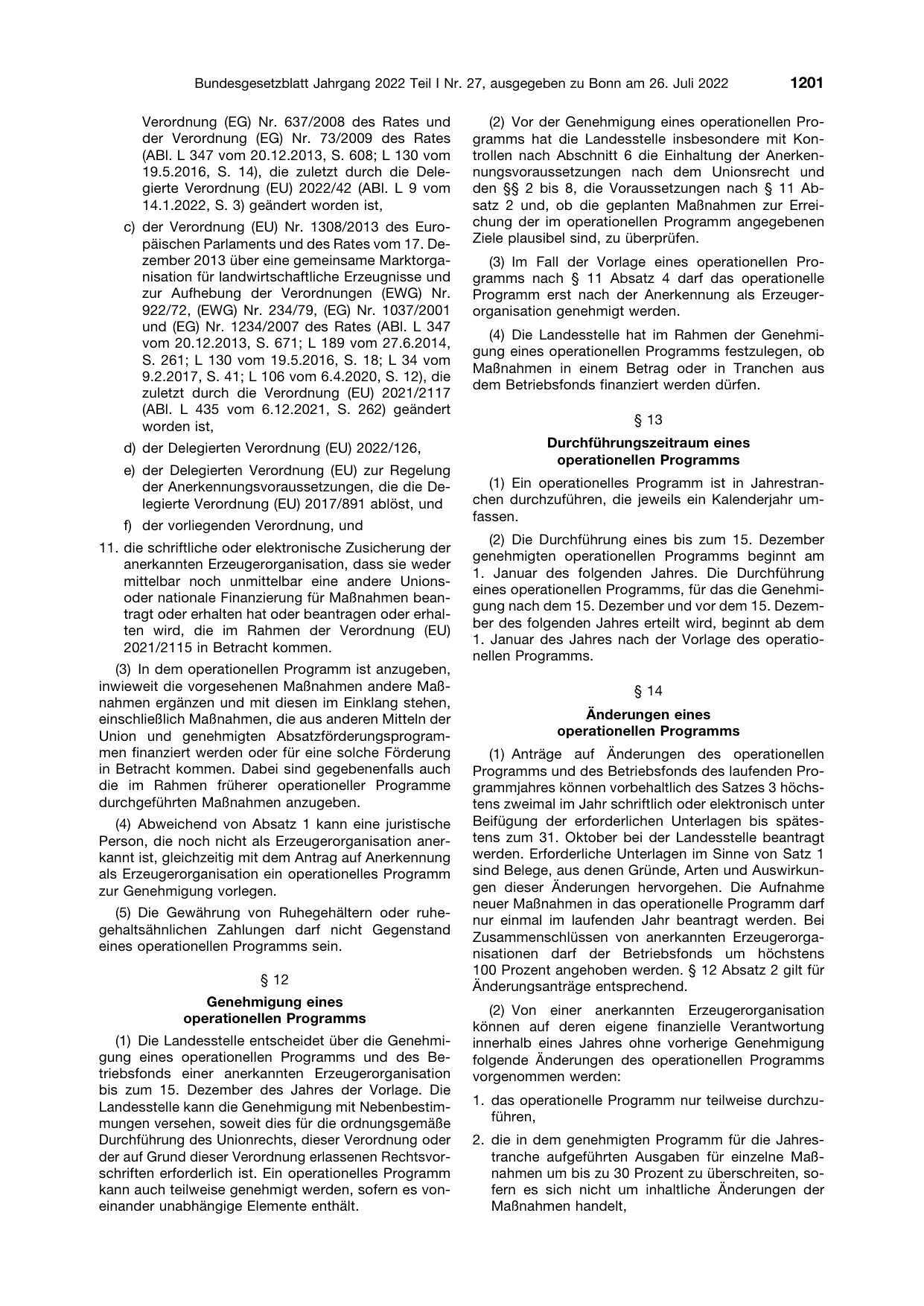 BGBl. 2022, Seite 1201 — Originalseite als Abbildung