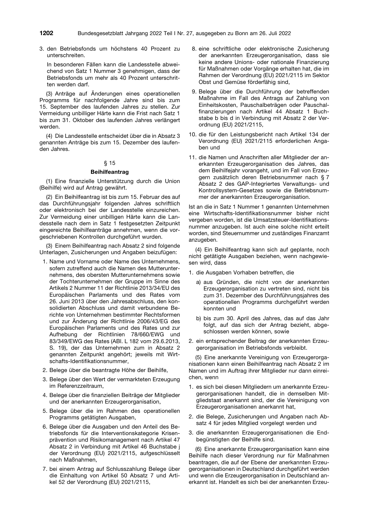 BGBl. 2022, Seite 1202 — Originalseite als Abbildung