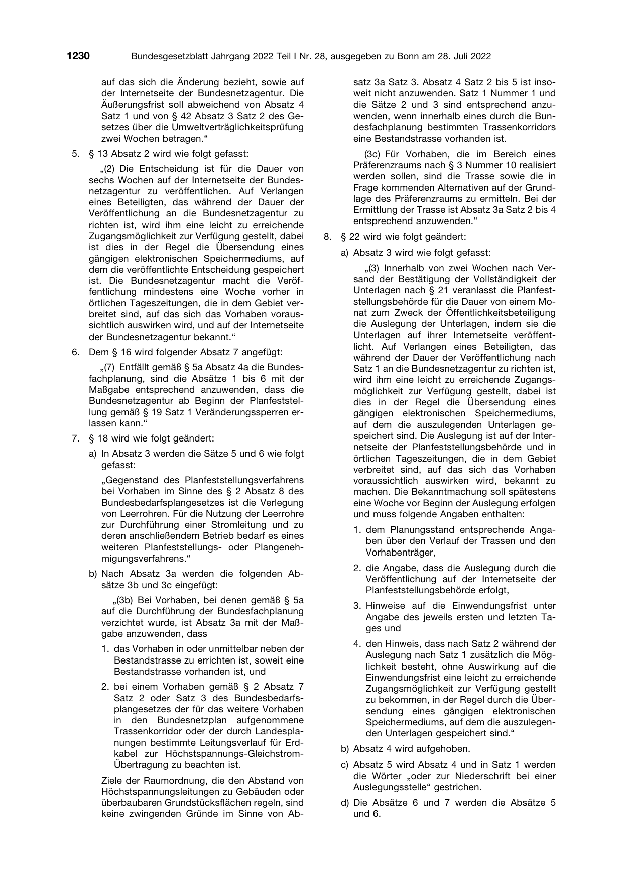 BGBl. 2022, Seite 1230 — Originalseite als Abbildung