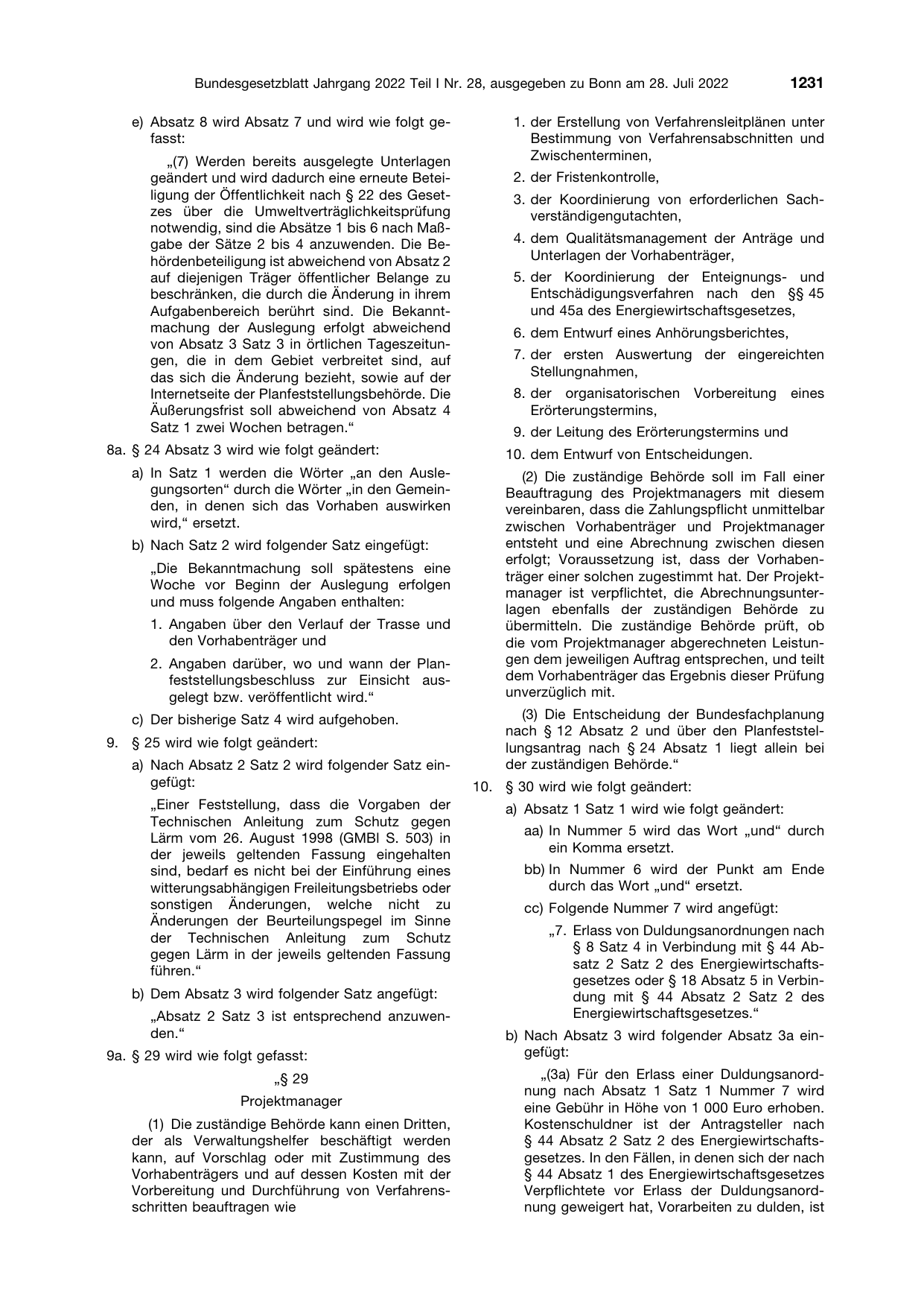 BGBl. 2022, Seite 1231 — Originalseite als Abbildung