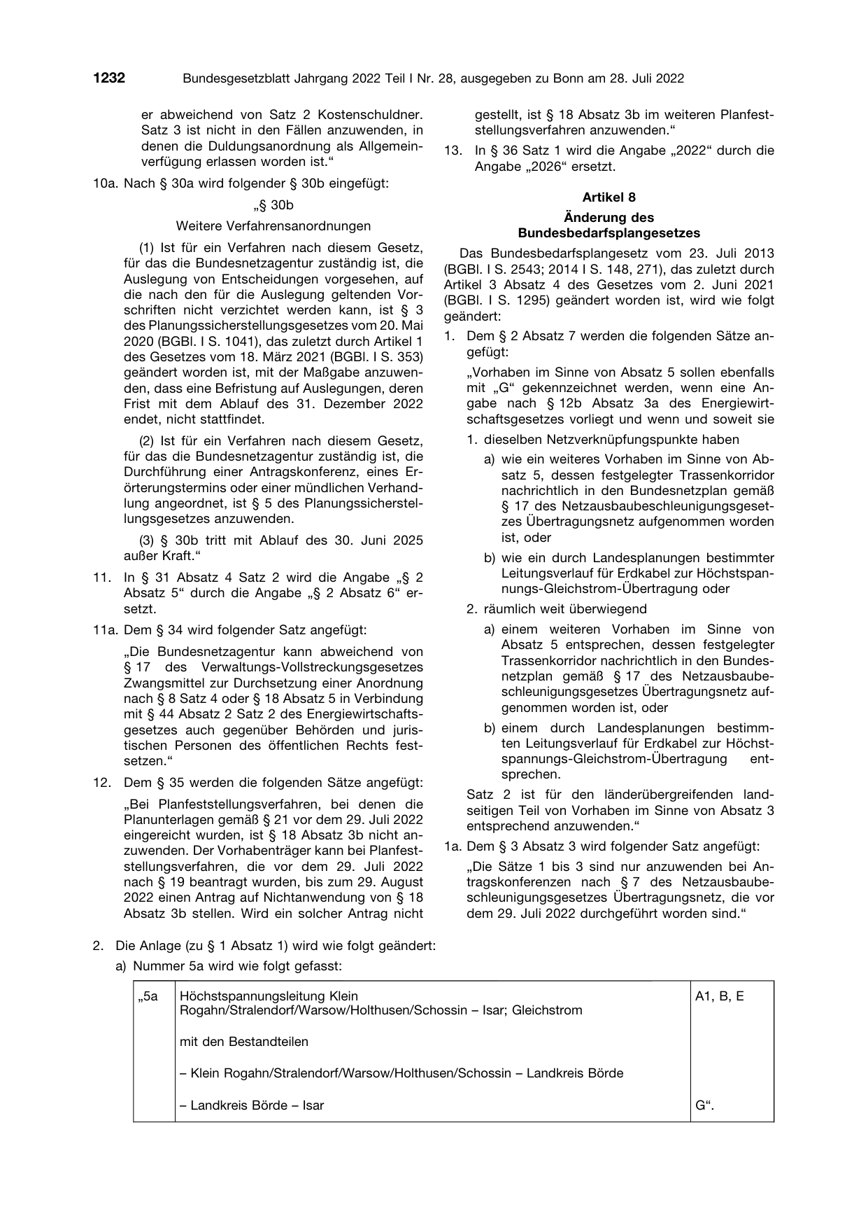 BGBl. 2022, Seite 1232 — Originalseite als Abbildung