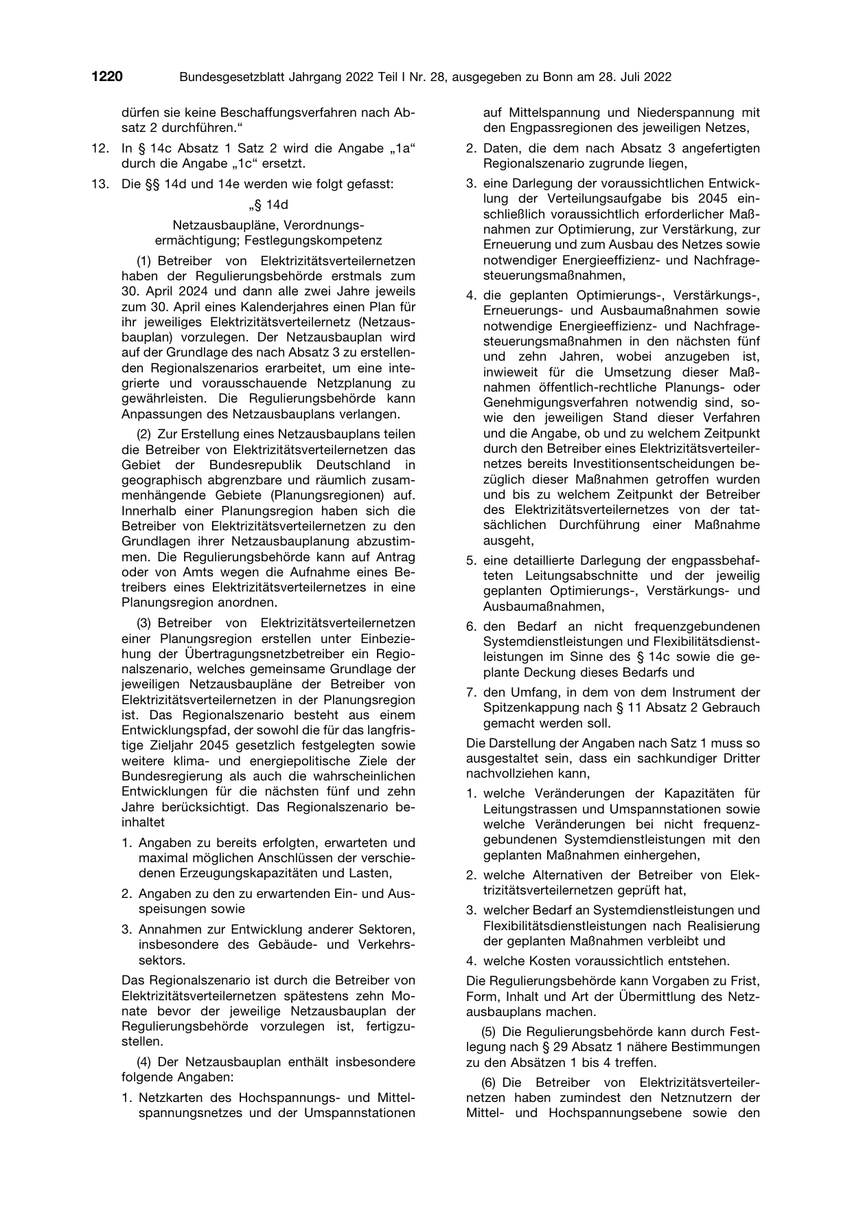 BGBl. 2022, Seite 1220 — Originalseite als Abbildung