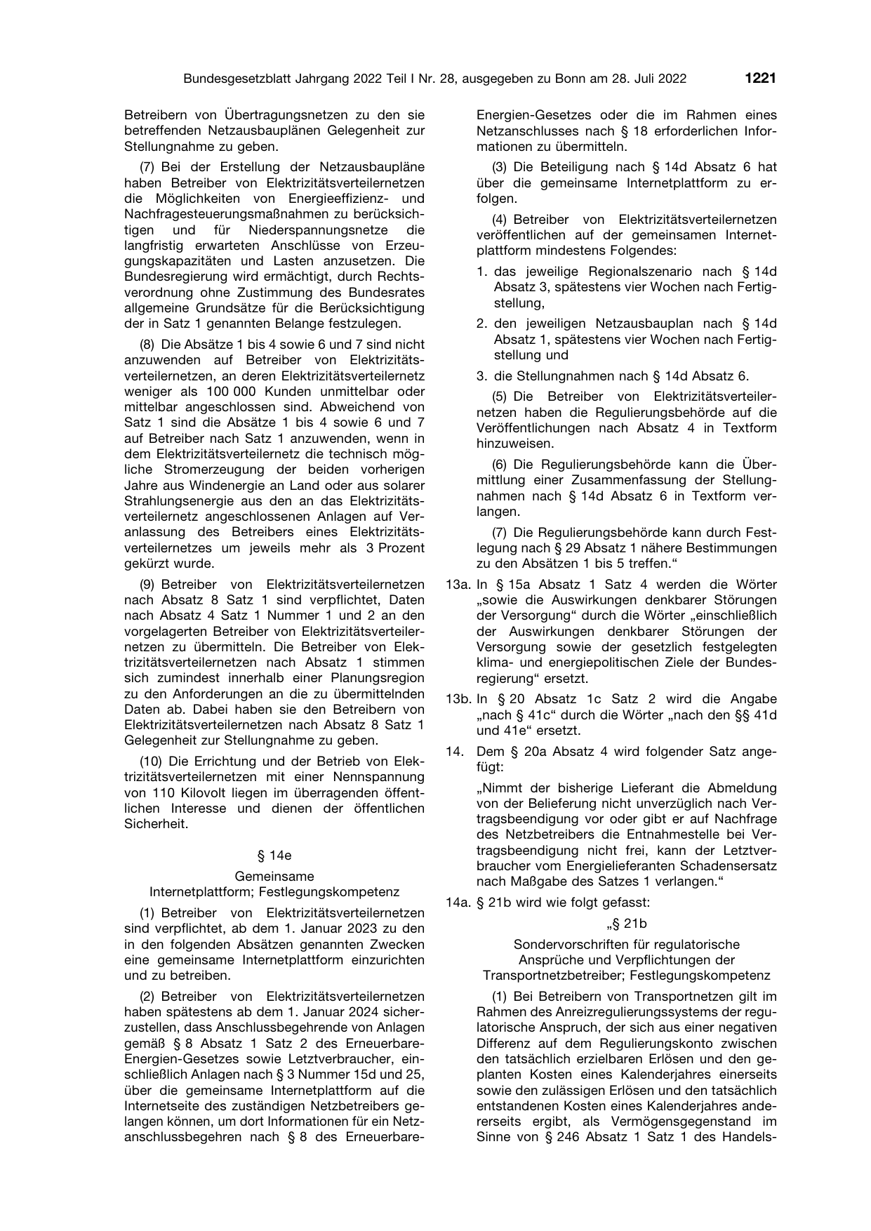 BGBl. 2022, Seite 1221 — Originalseite als Abbildung