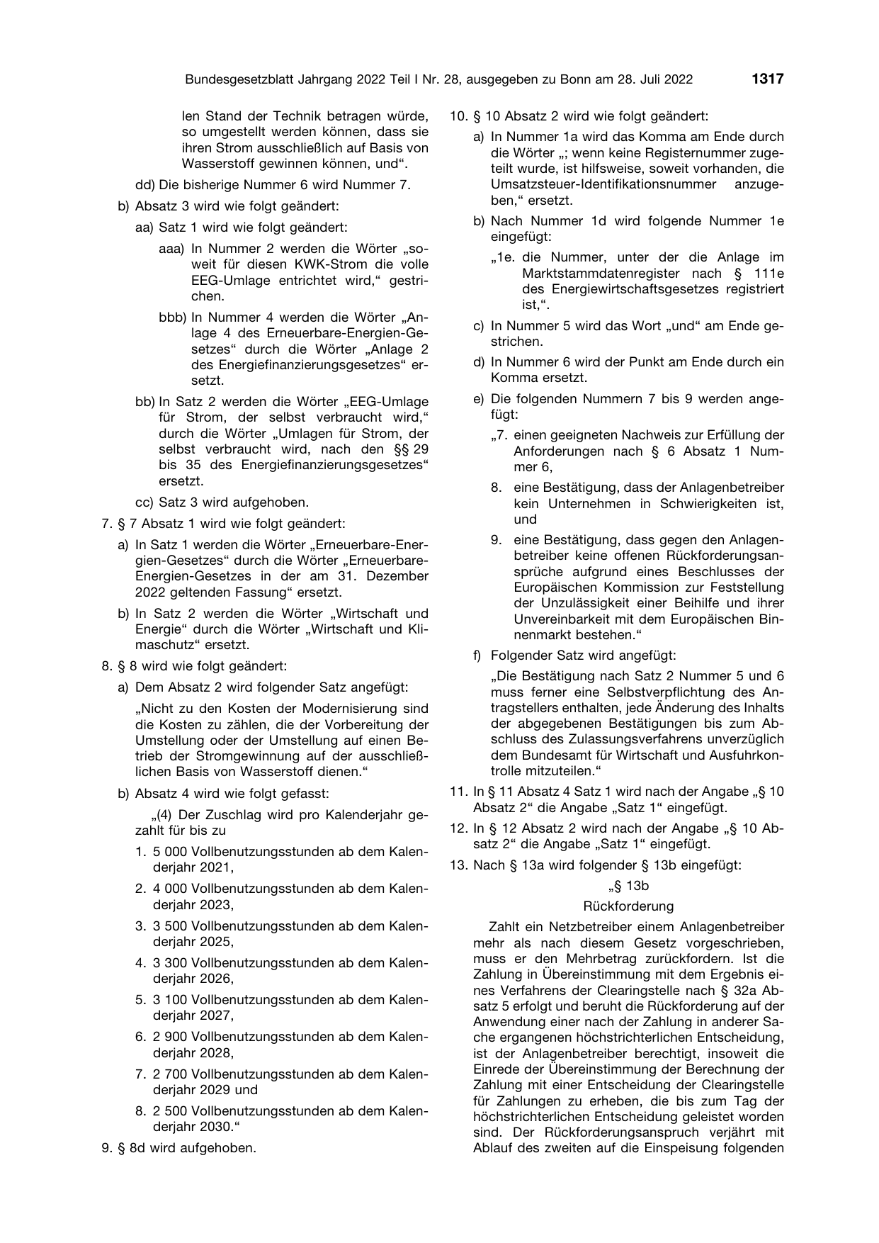 BGBl. 2022, Seite 1317 — Originalseite als Abbildung