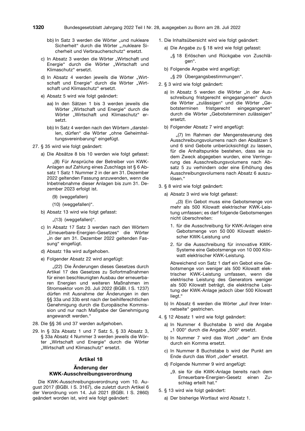 BGBl. 2022, Seite 1320 — Originalseite als Abbildung