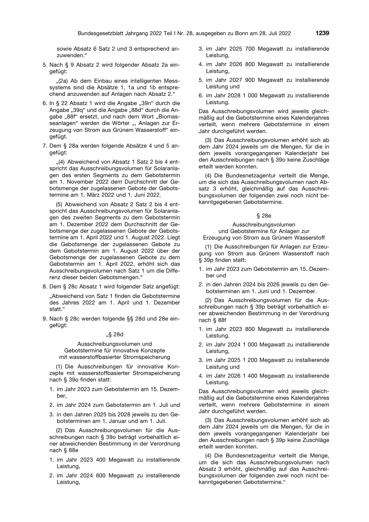 BGBl. 2022, Seite 1239 — Originalseite als Abbildung