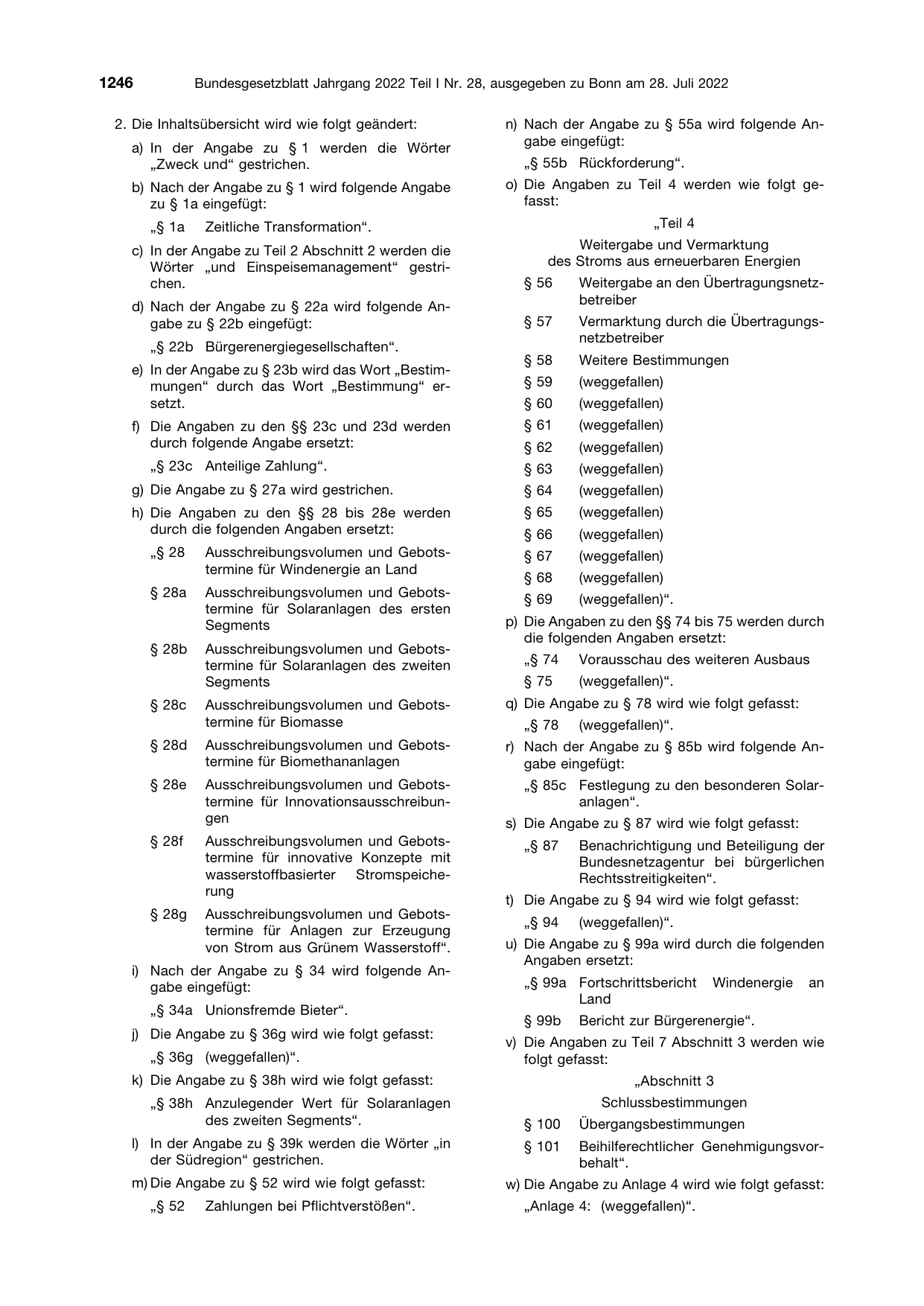BGBl. 2022, Seite 1246 — Originalseite als Abbildung