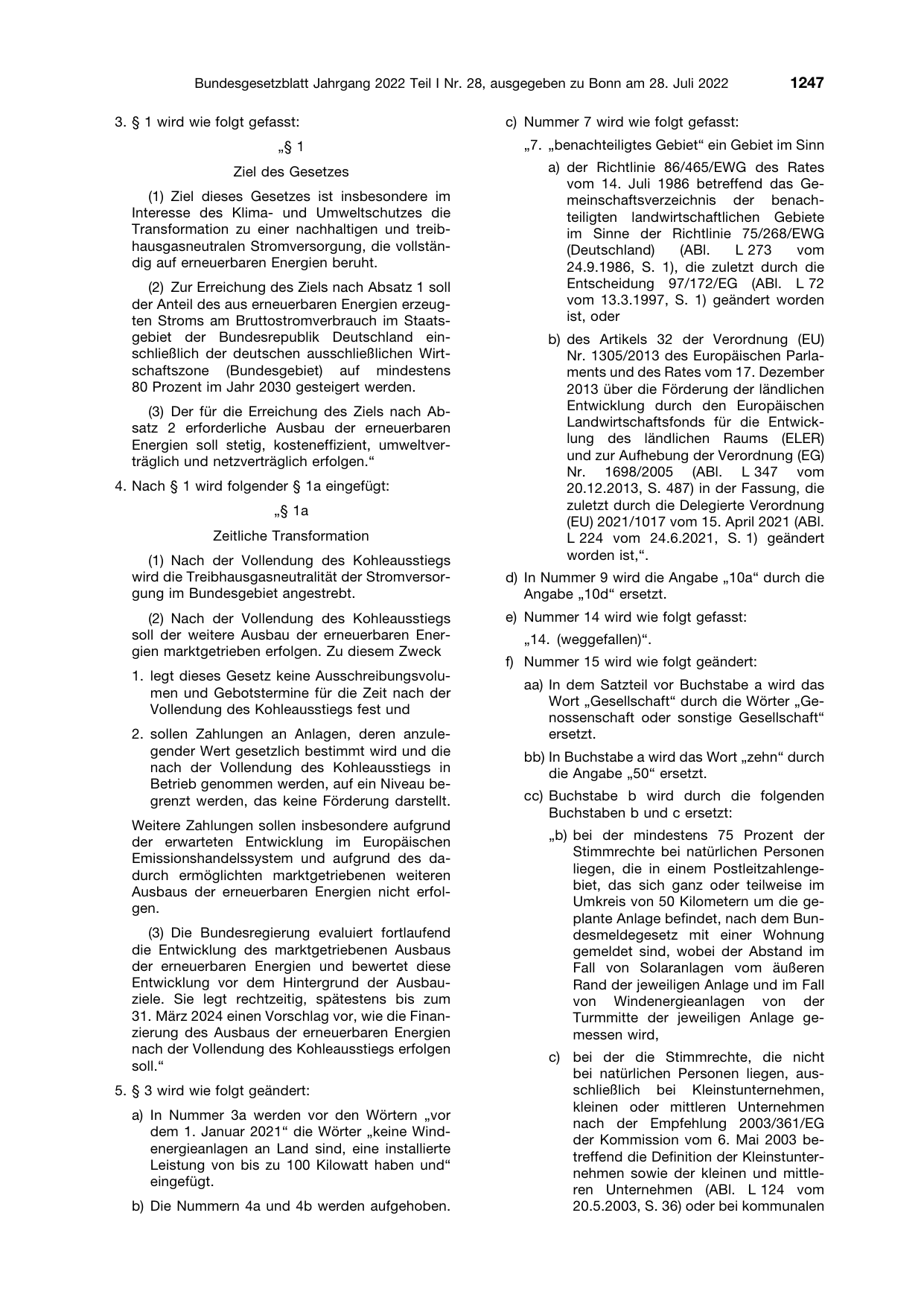 BGBl. 2022, Seite 1247 — Originalseite als Abbildung