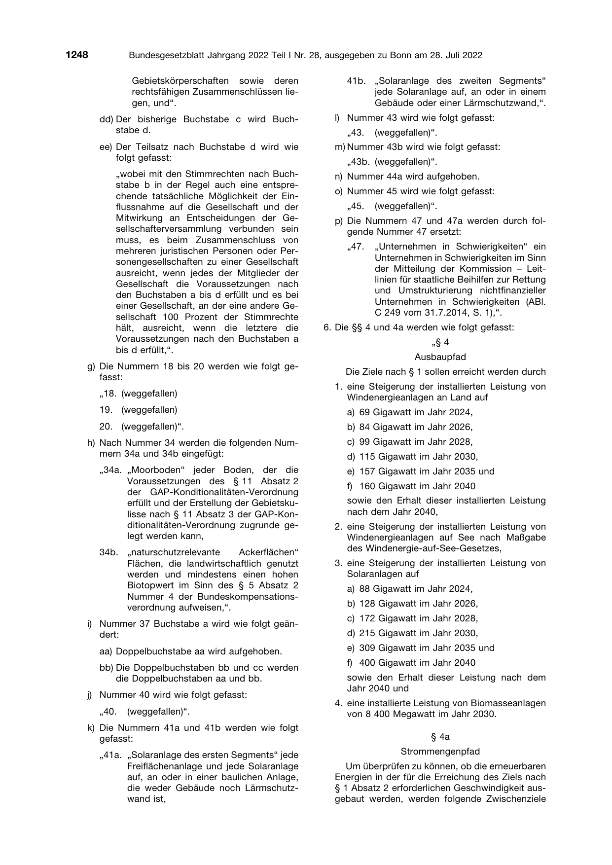 BGBl. 2022, Seite 1248 — Originalseite als Abbildung