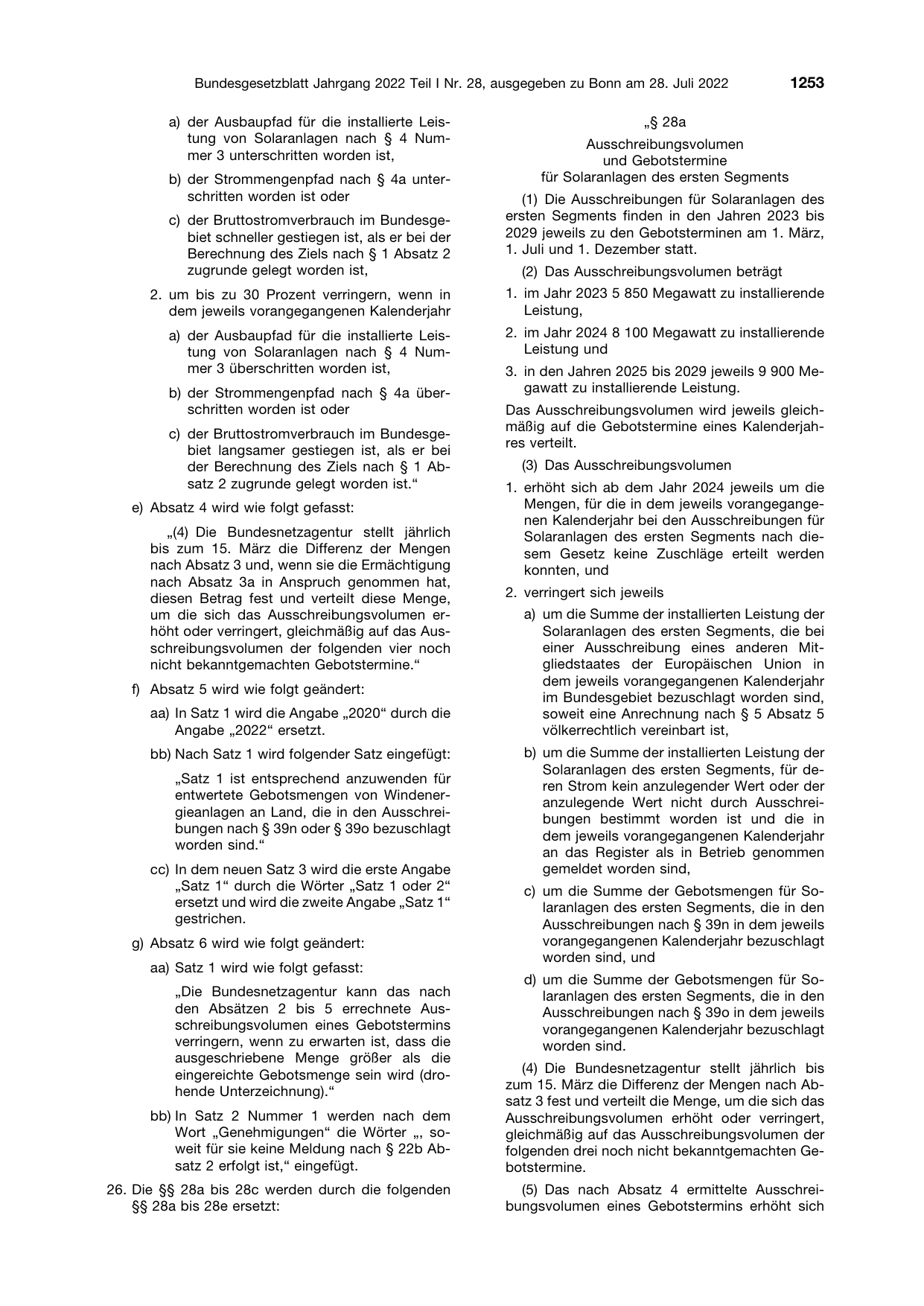 BGBl. 2022, Seite 1253 — Originalseite als Abbildung