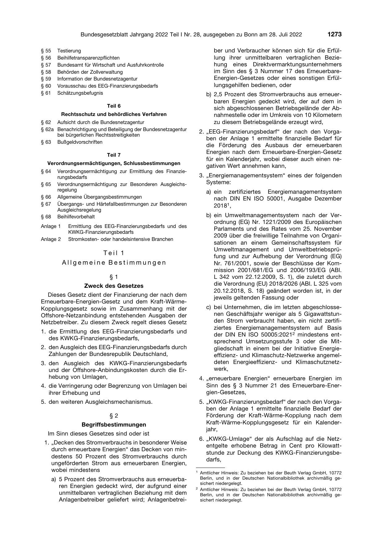 BGBl. 2022, Seite 1273 — Originalseite als Abbildung
