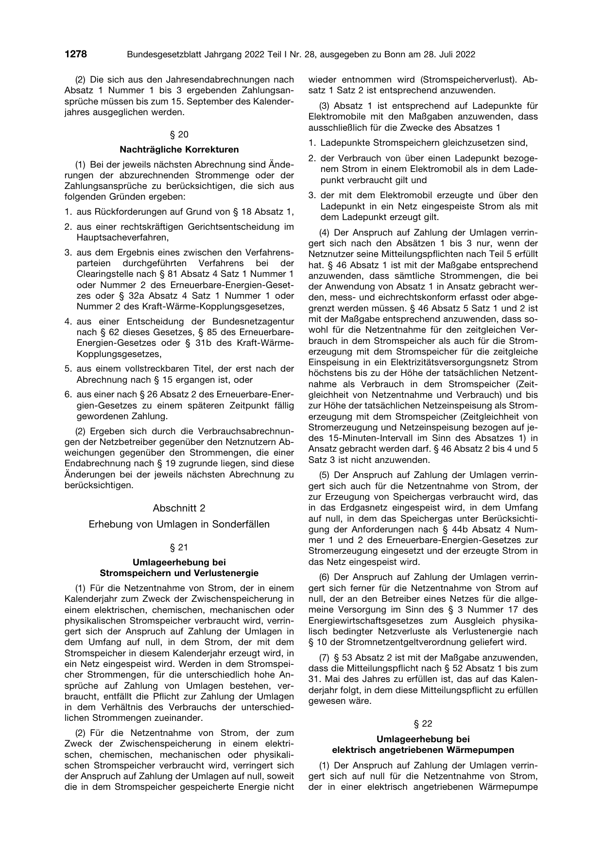 BGBl. 2022, Seite 1278 — Originalseite als Abbildung