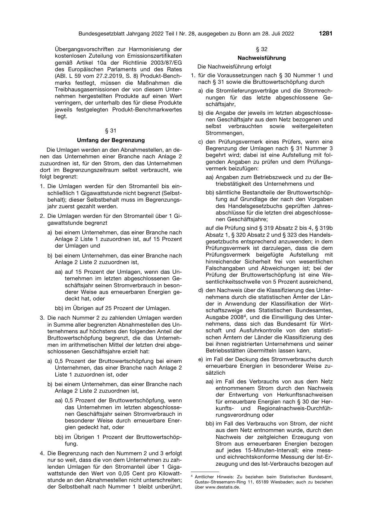 BGBl. 2022, Seite 1281 — Originalseite als Abbildung