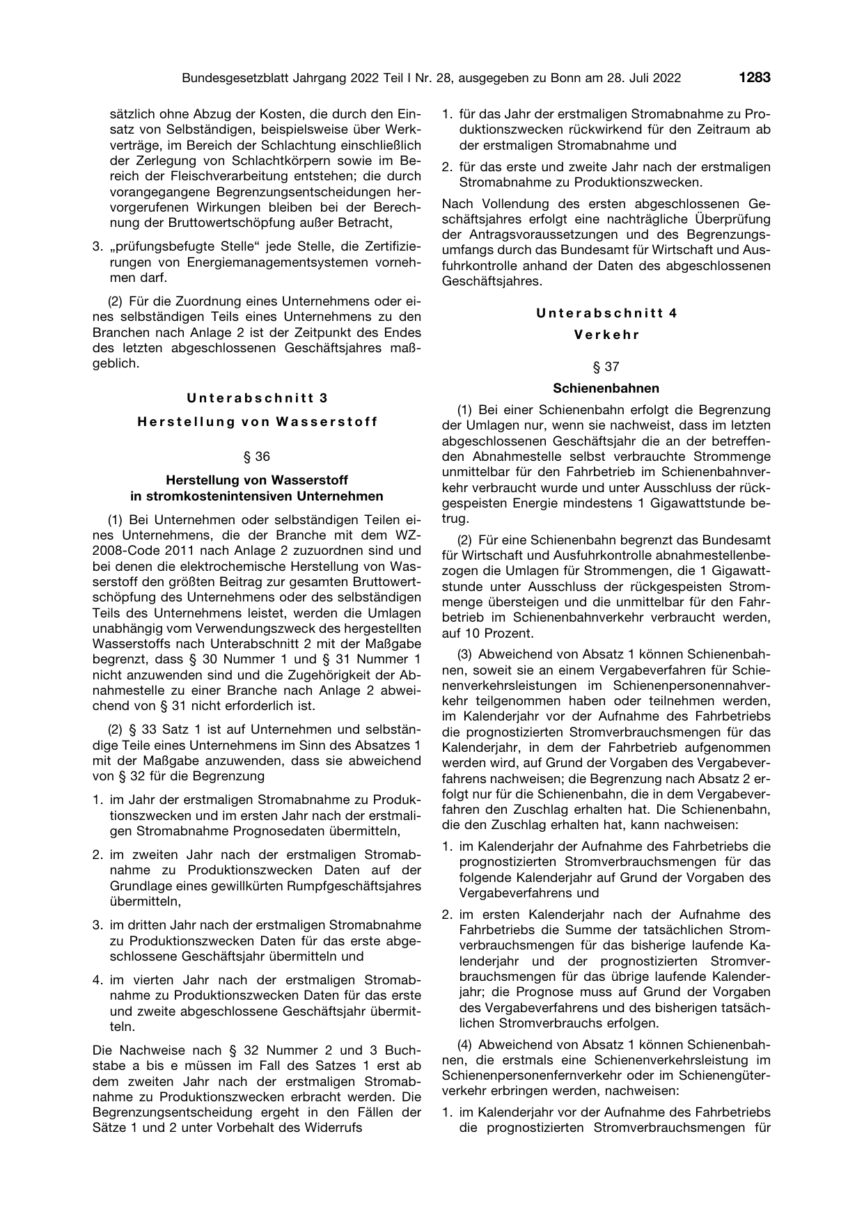 BGBl. 2022, Seite 1283 — Originalseite als Abbildung