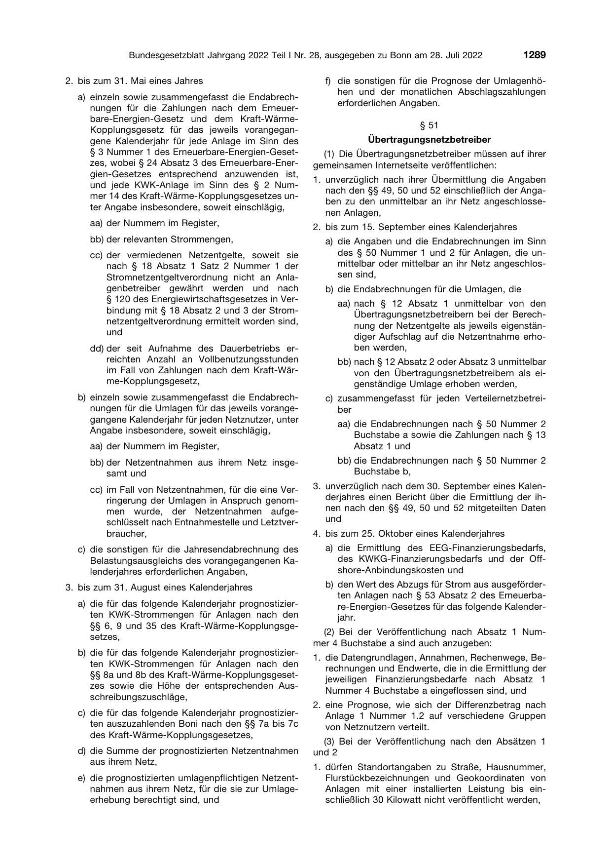 BGBl. 2022, Seite 1289 — Originalseite als Abbildung