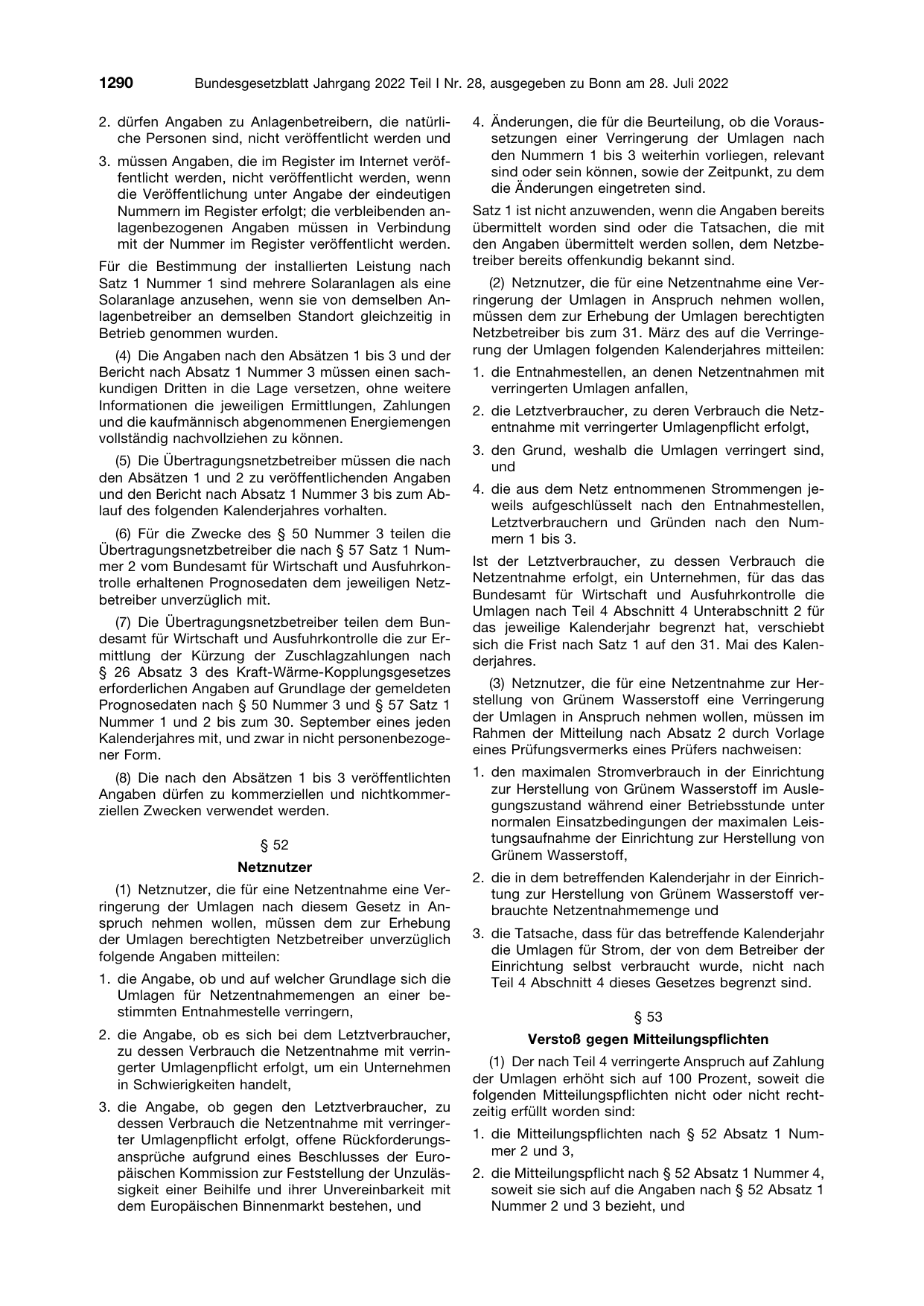 BGBl. 2022, Seite 1290 — Originalseite als Abbildung